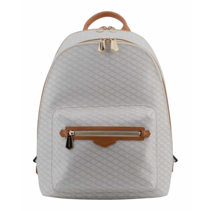 Calfskin leather backpack POURCHET White