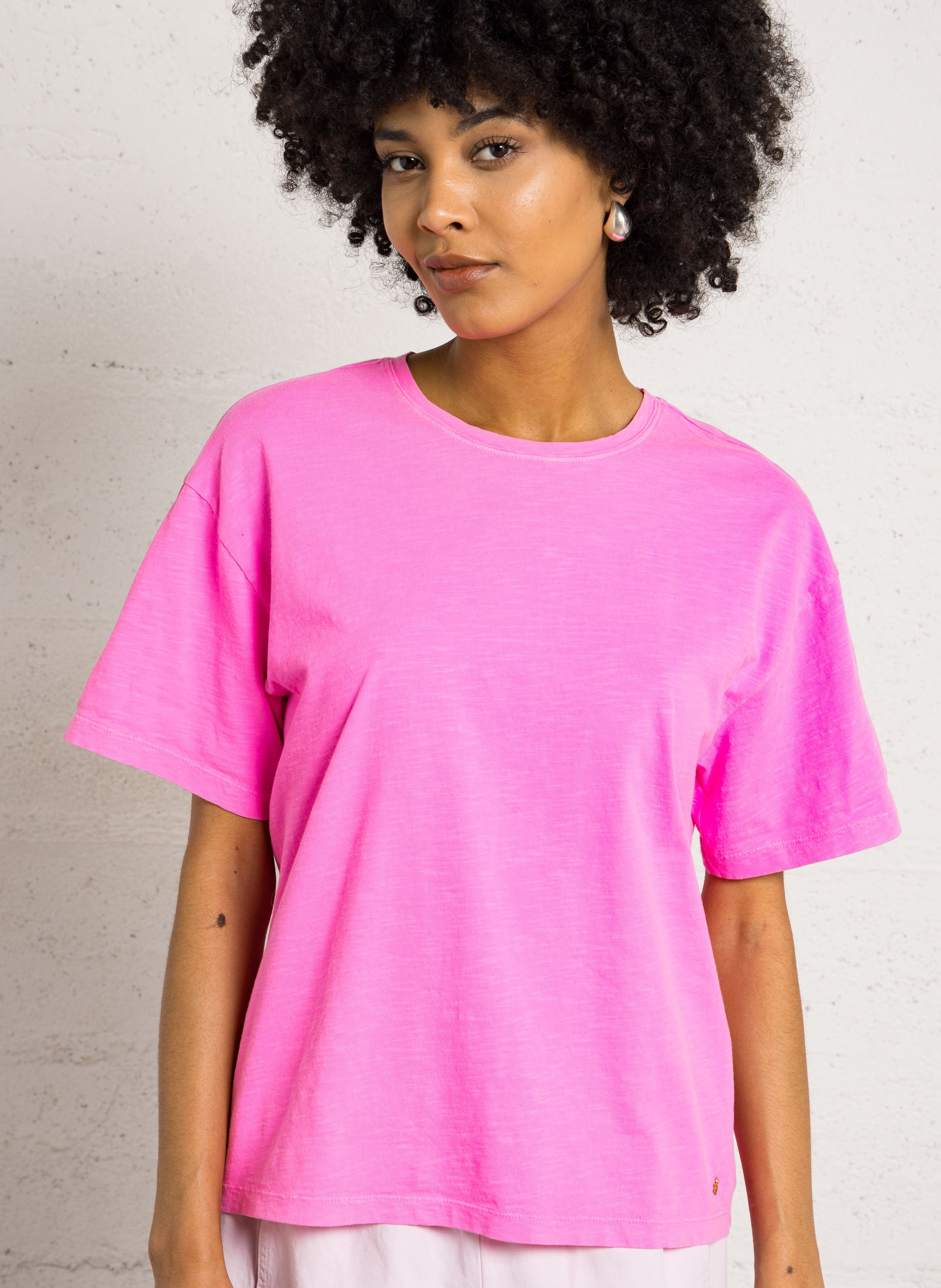 Tee-shirt droit col rond en coton DES PETITS HAUTS