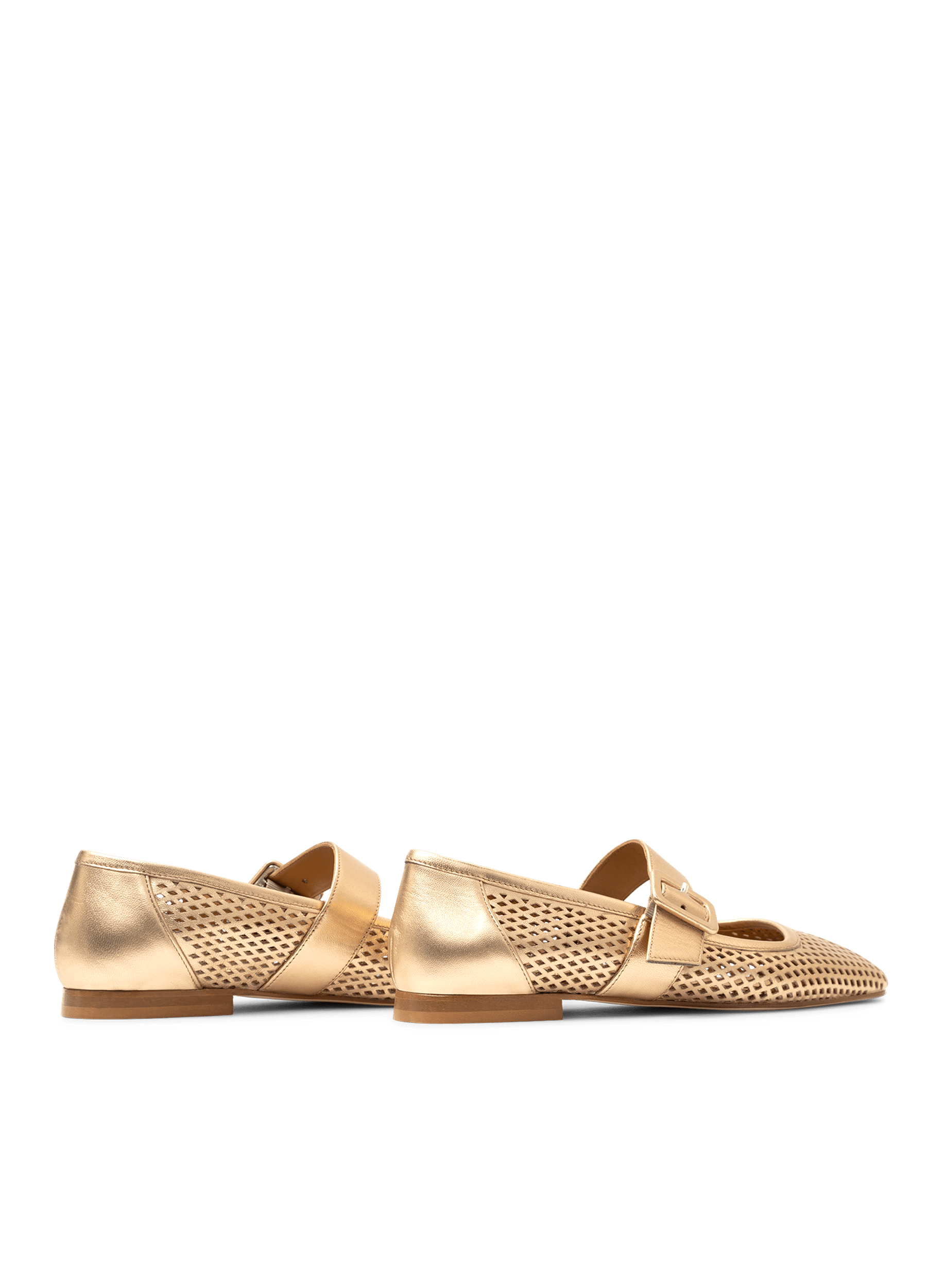 Gold nappa leather ballet flats PARALLELE PARIS Golden