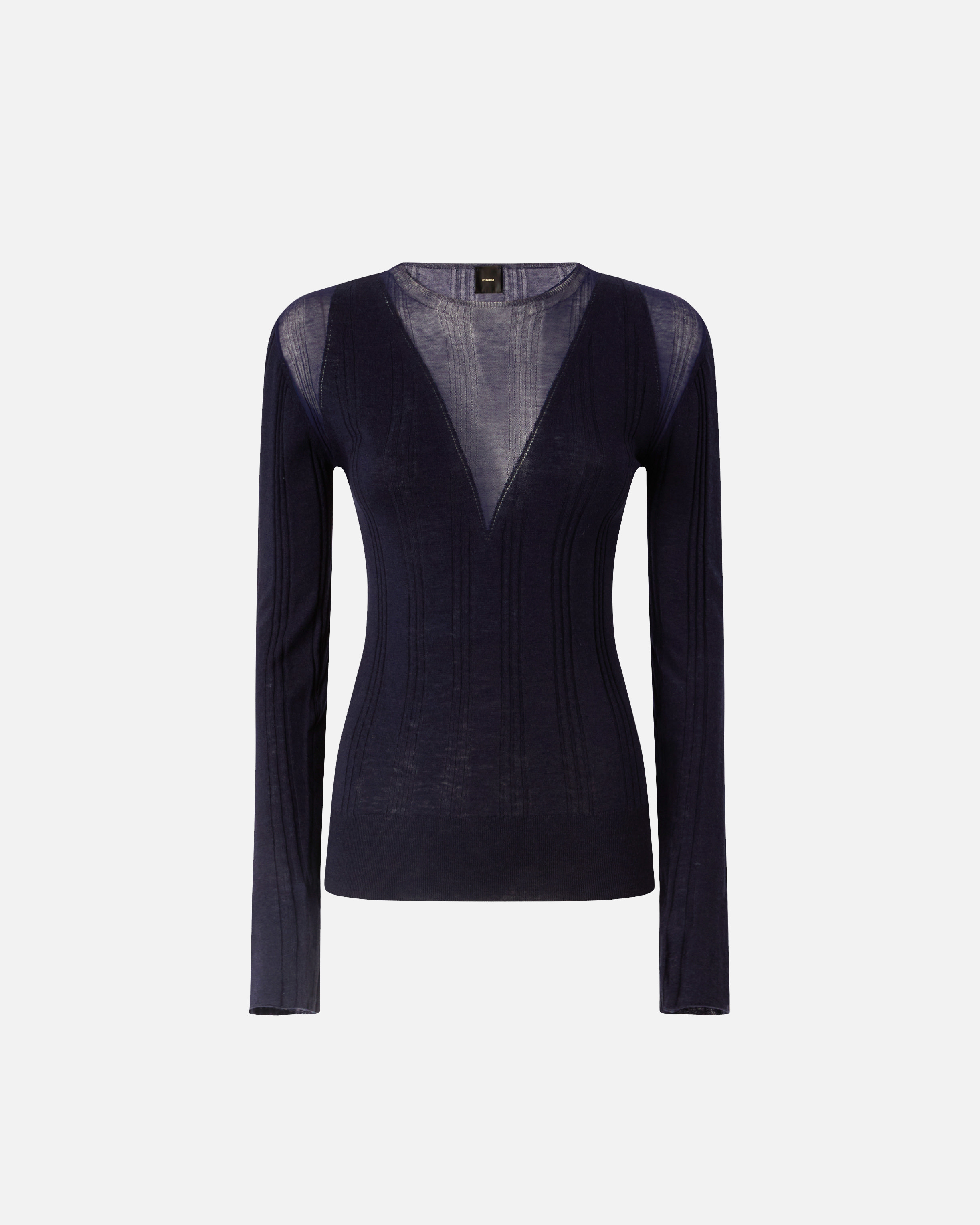 Pull côtelé léger avec détails transparents PINKO Bleu