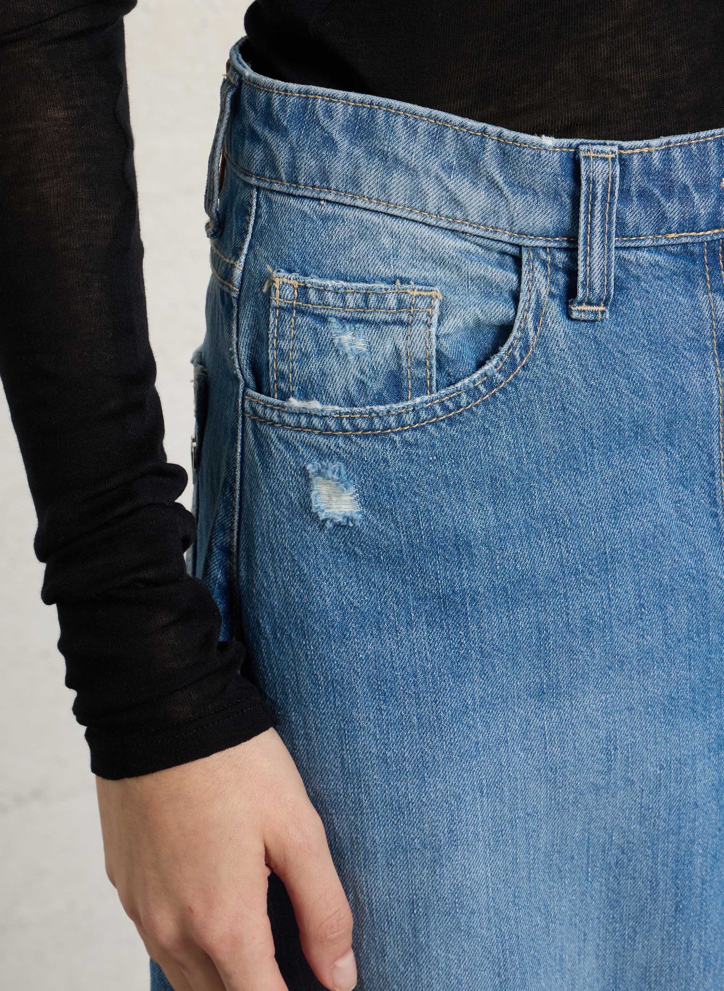 Weite Baumwoll-Culotte-Hose PLEASE Blau