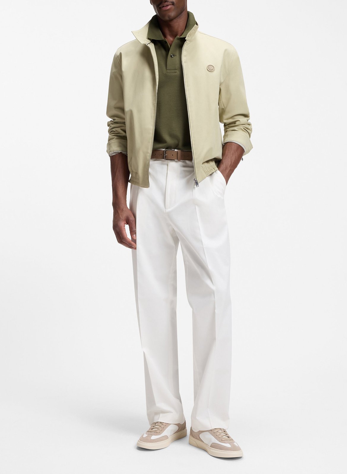 Solid Short-Sleeve Polo Shirt BOSS Khaki