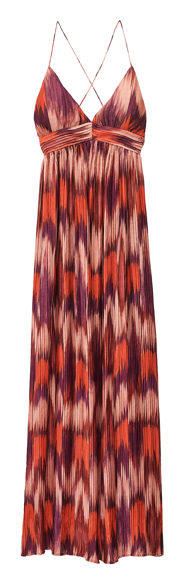 Robe longue col V imprimée BA&SH Orange