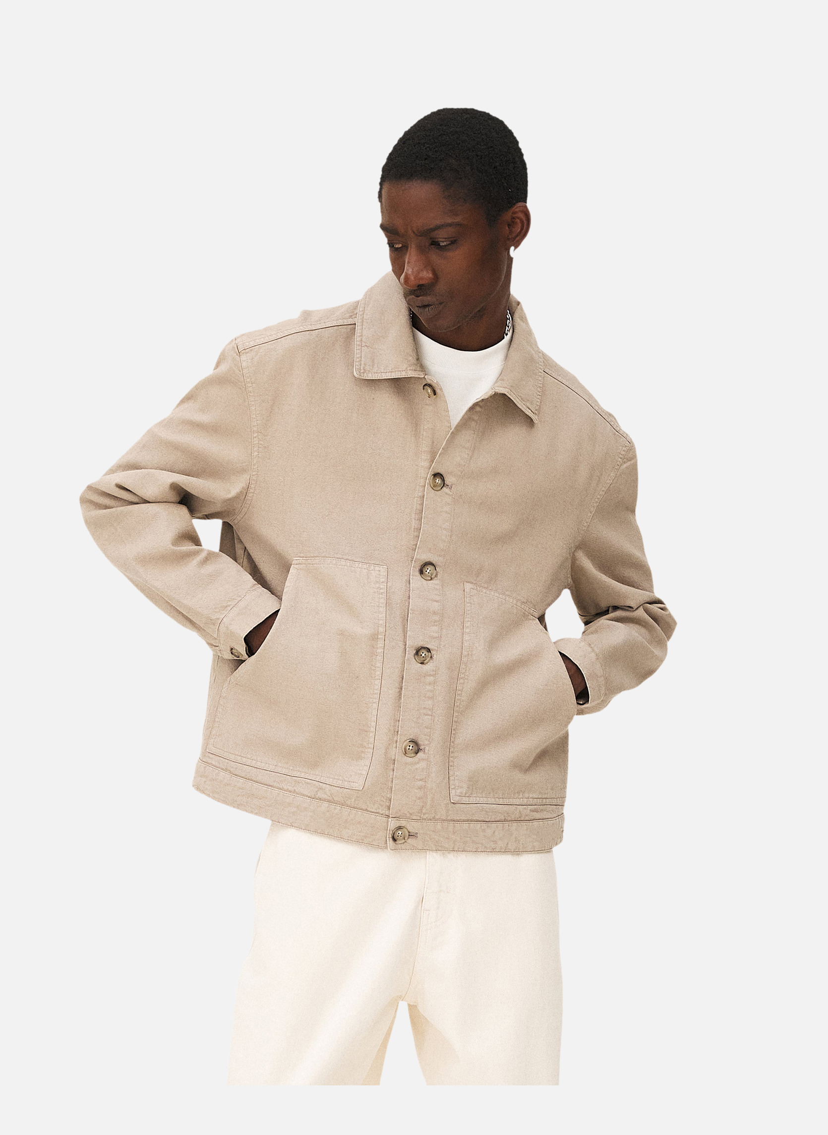 Boxy workwear jacket Arizona Grege 16-1107 TPG Noyoco Beige