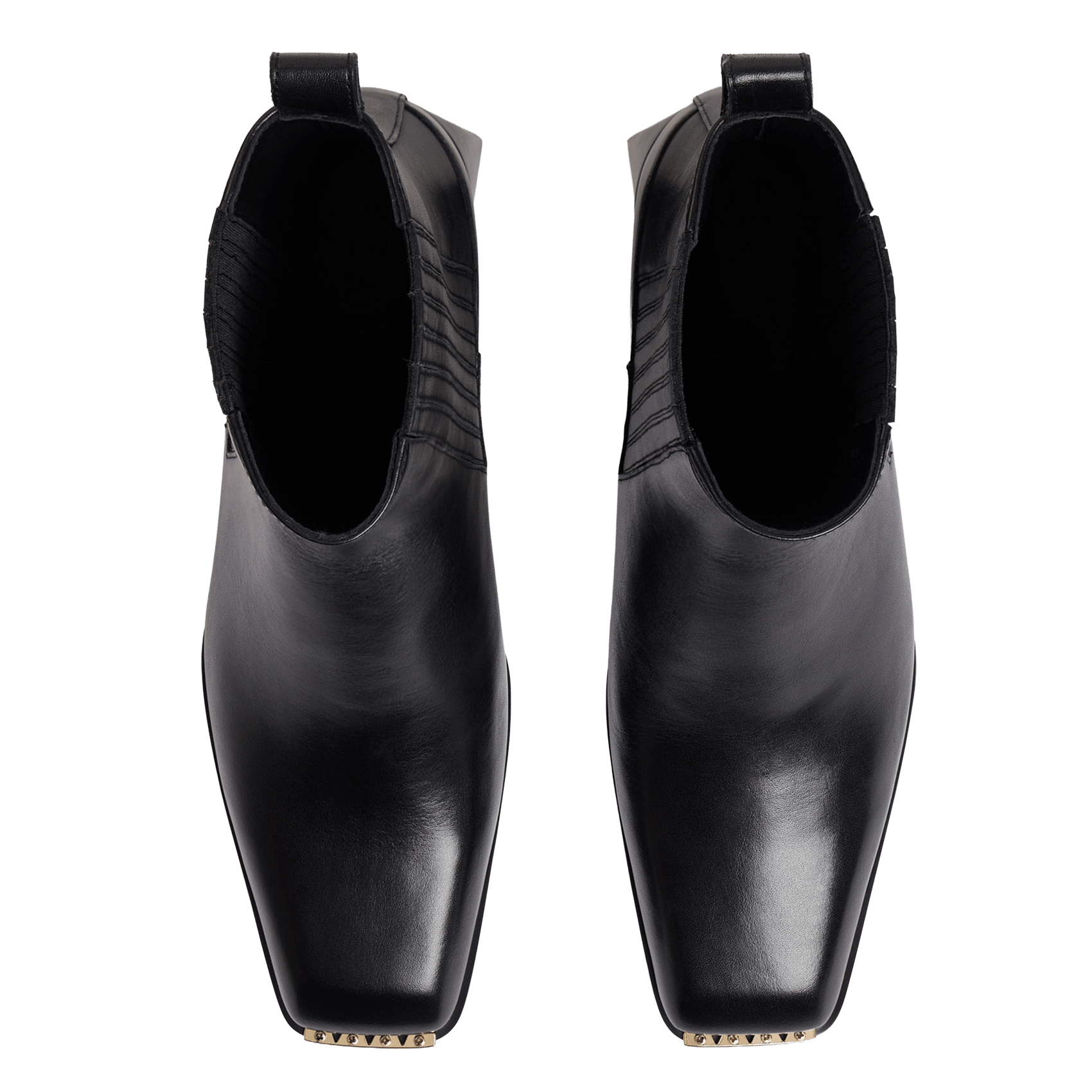 Square-toe Leather Ankle Boots SANDRO Black