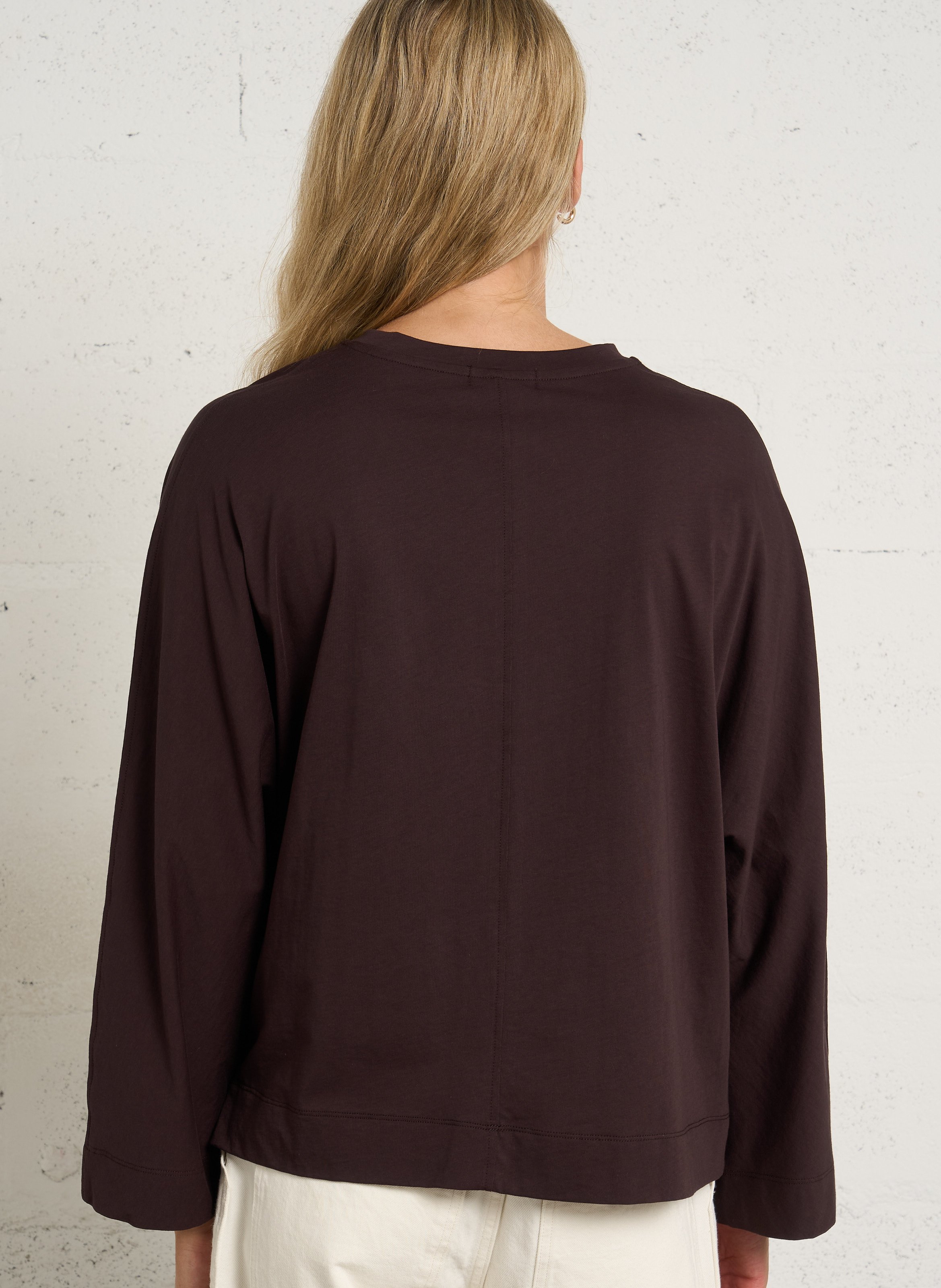 Tee-shirt droit oversize uni SOEUR Marron