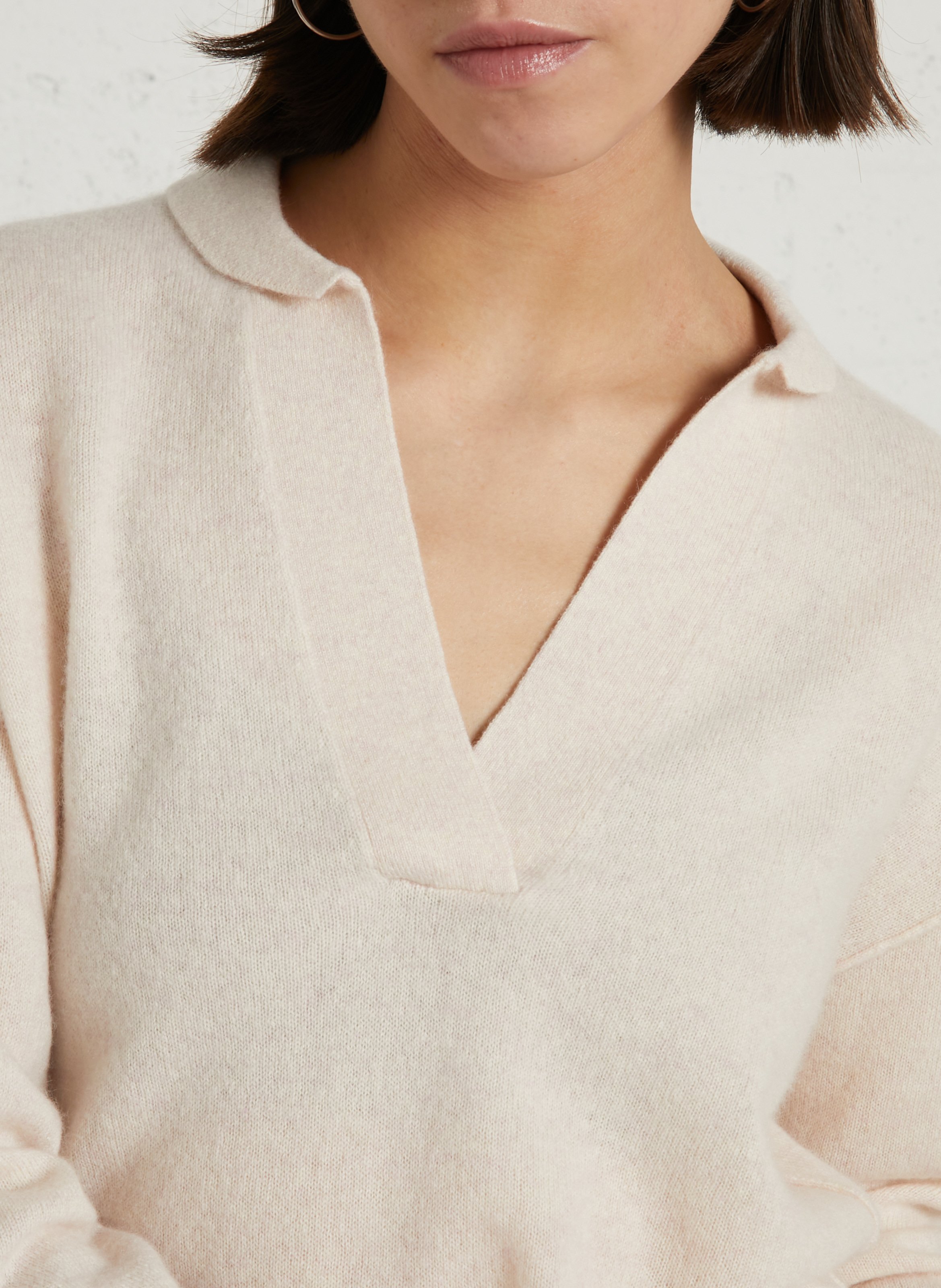 Oversized trui van kasjmier met V-hals MAISON 123 Roze