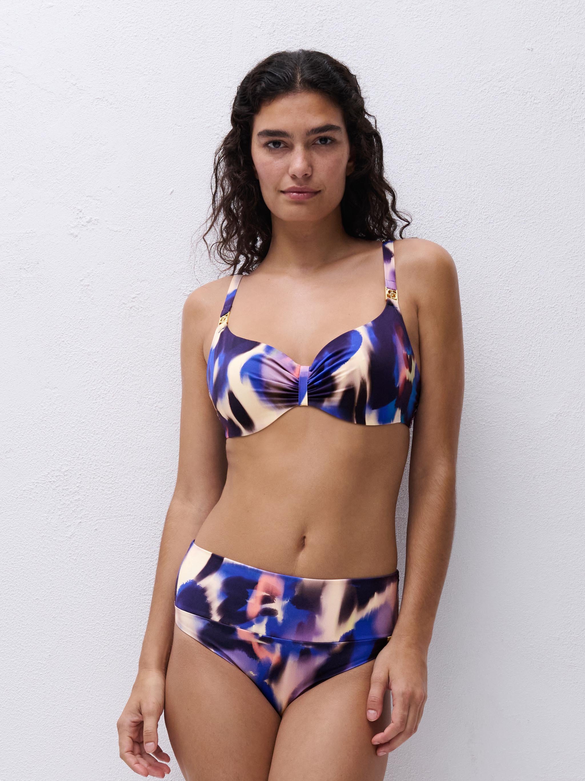 Underwired balconette bikini top CHANTELLE Blue