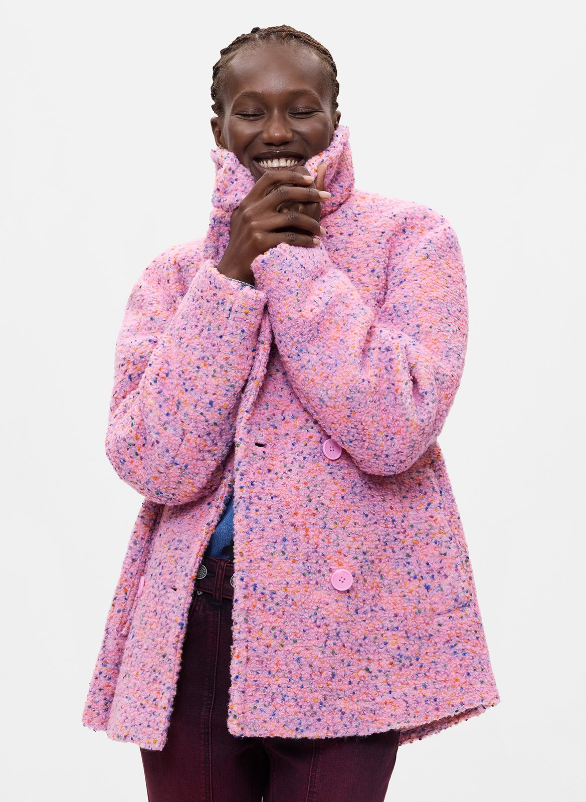 Manteau court col tailleur DESIGUAL Rouge