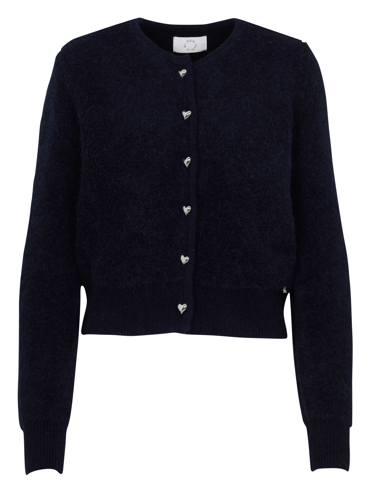 Straight round-neck wool-blend cardigan DES PETITS HAUTS Blue
