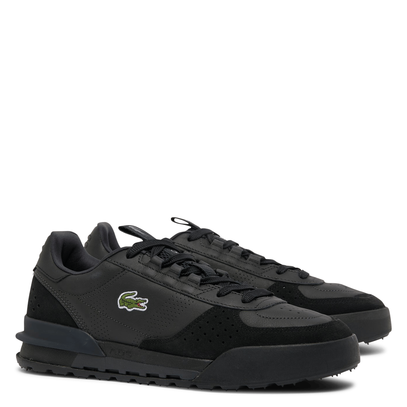 Lage, leren sneakers LACOSTE Zwart