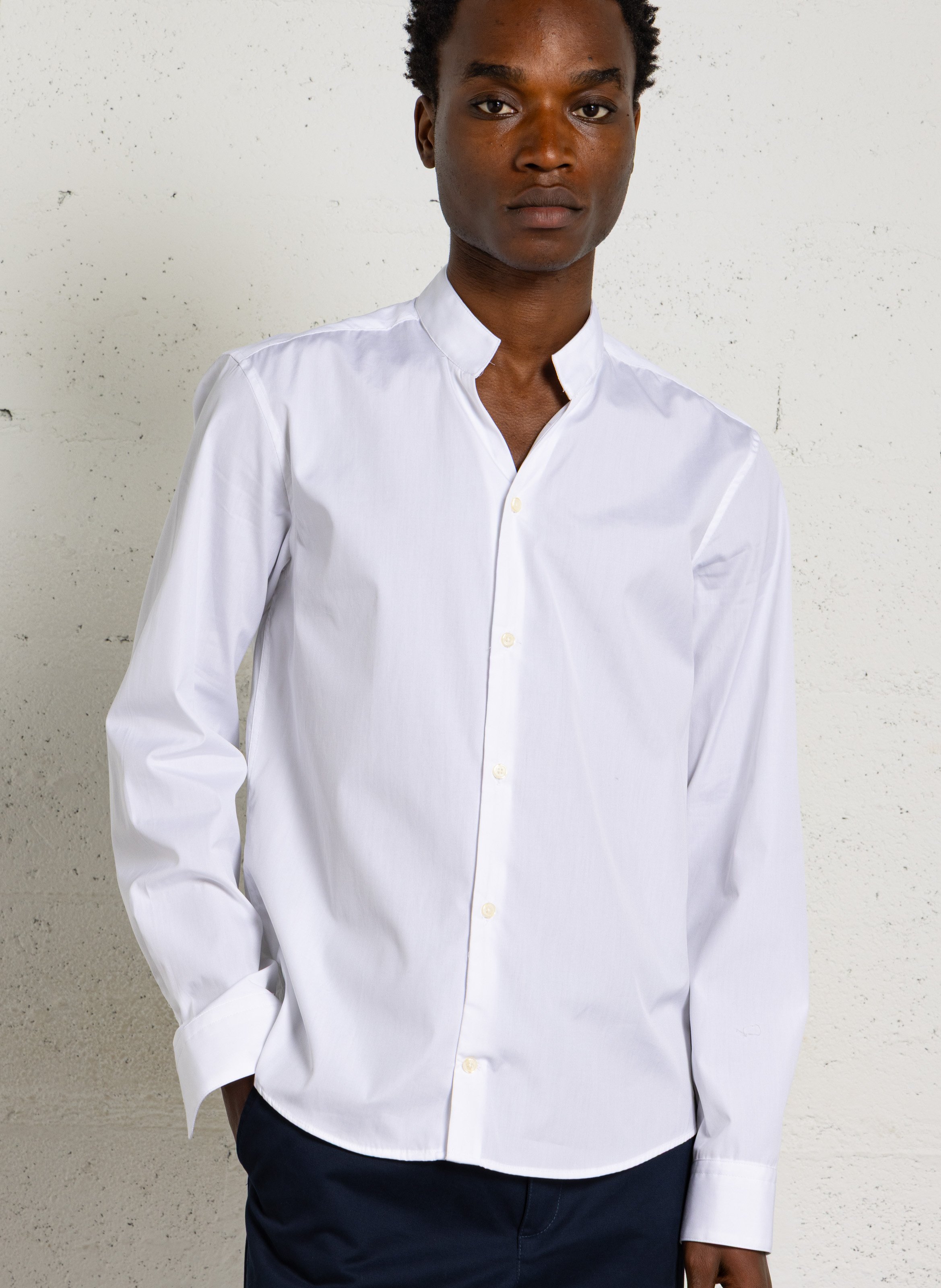 Chemise col mao en coton AU PRINTEMPS PARIS