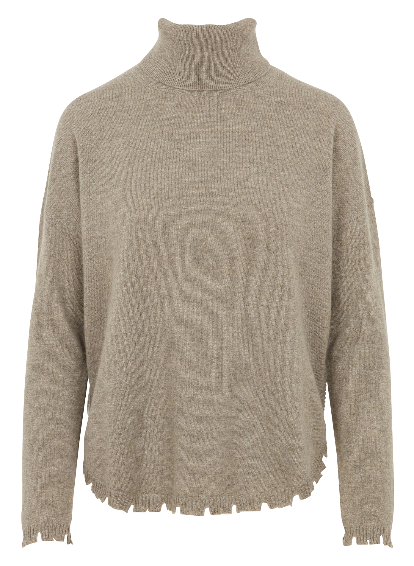 Pull ample col roulé en cachemire KUJTEN Kaki