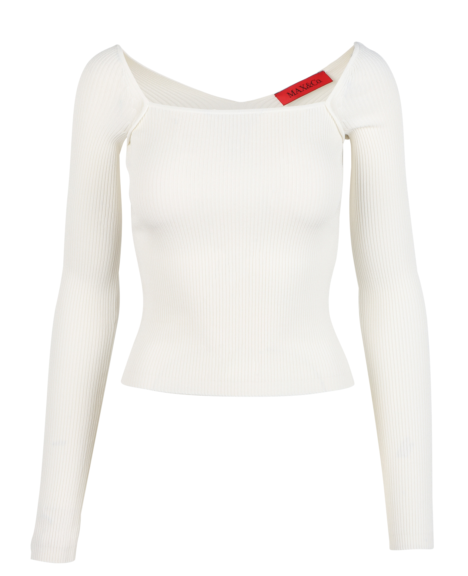 Ribbed top with roomy neckline MAX&Co. White