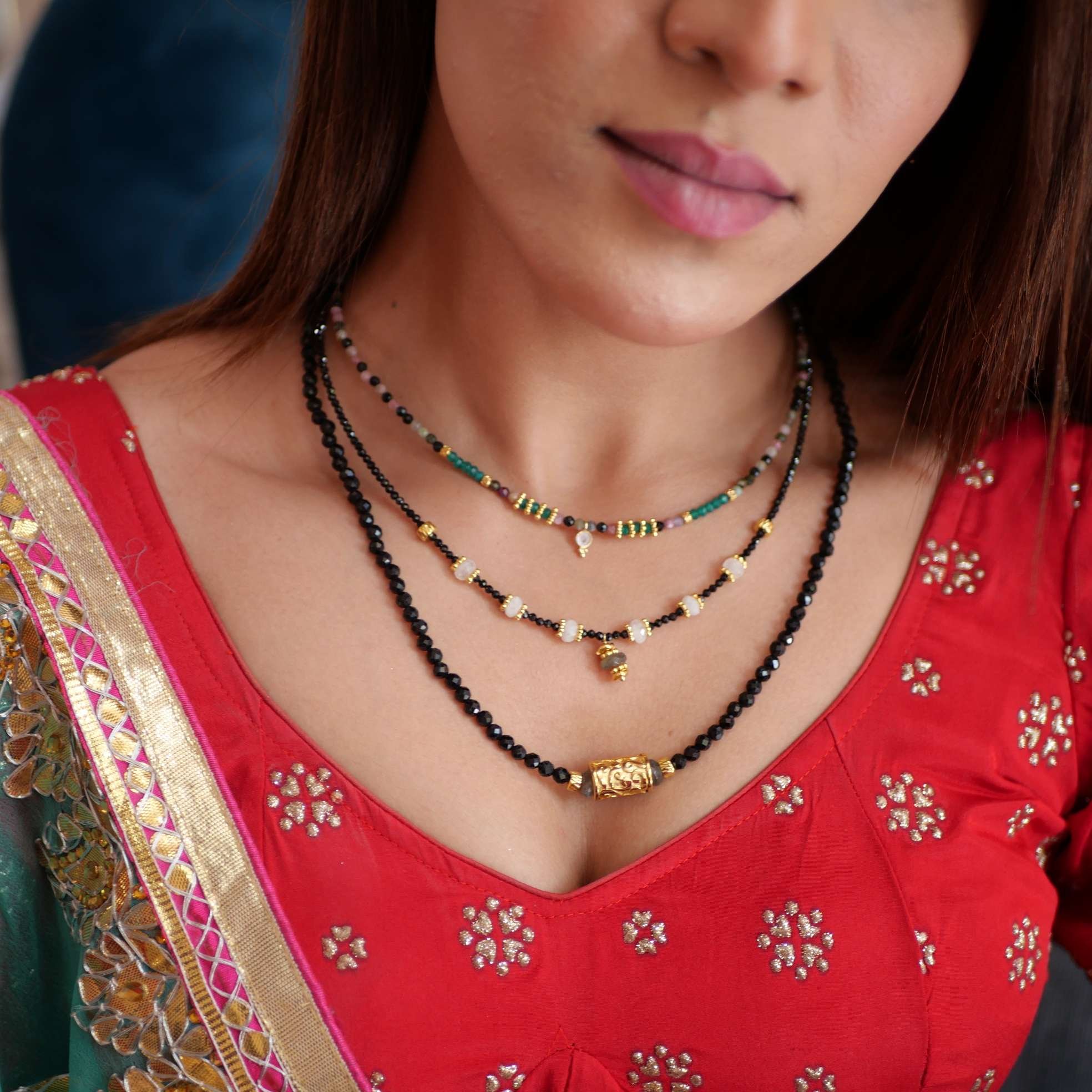 Spinel necklace GINANDGER Black