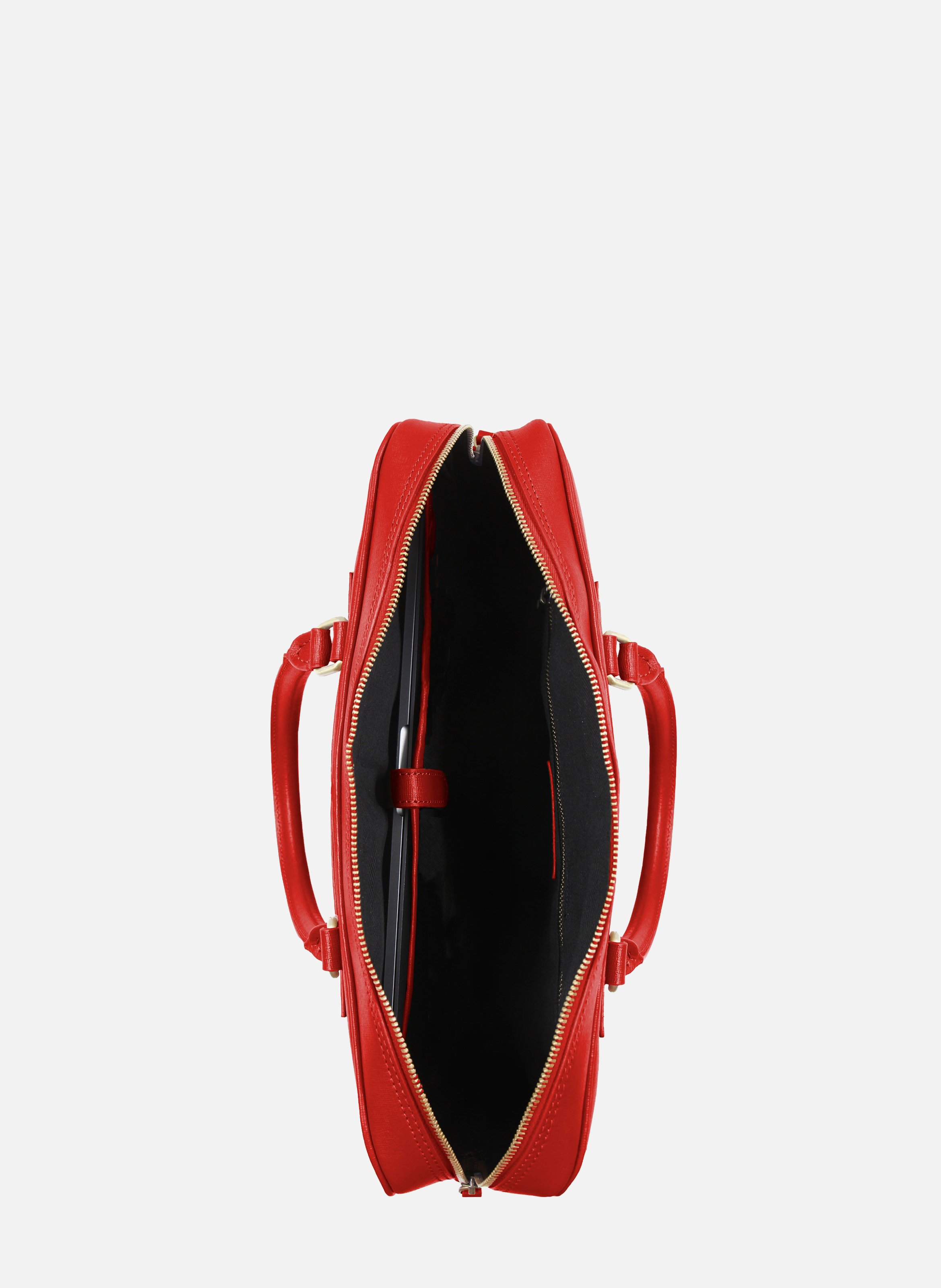 Engraved leather bag JULES & JENN Red