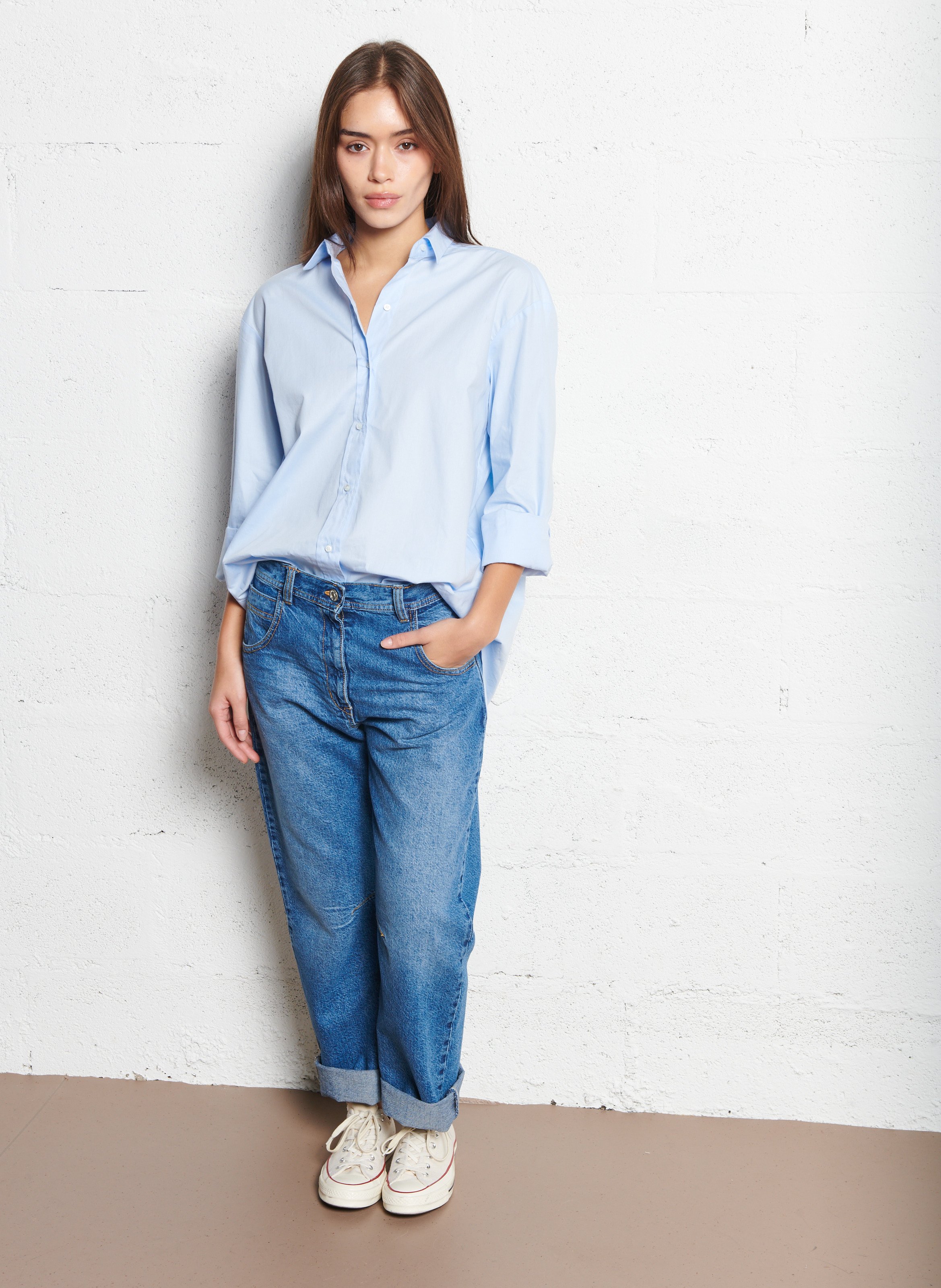 Cotton straight jeans ACQUAVERDE Blue