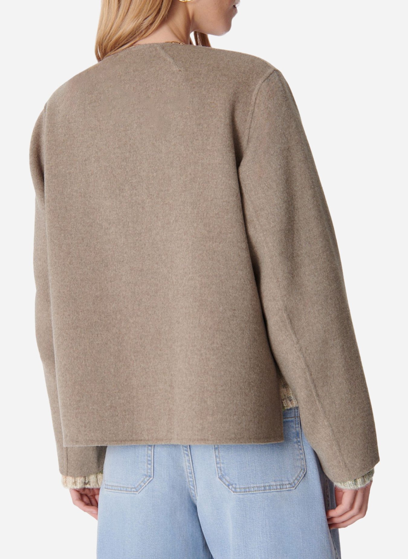 Wollmantel mit doppelseitigem Stoff Grau