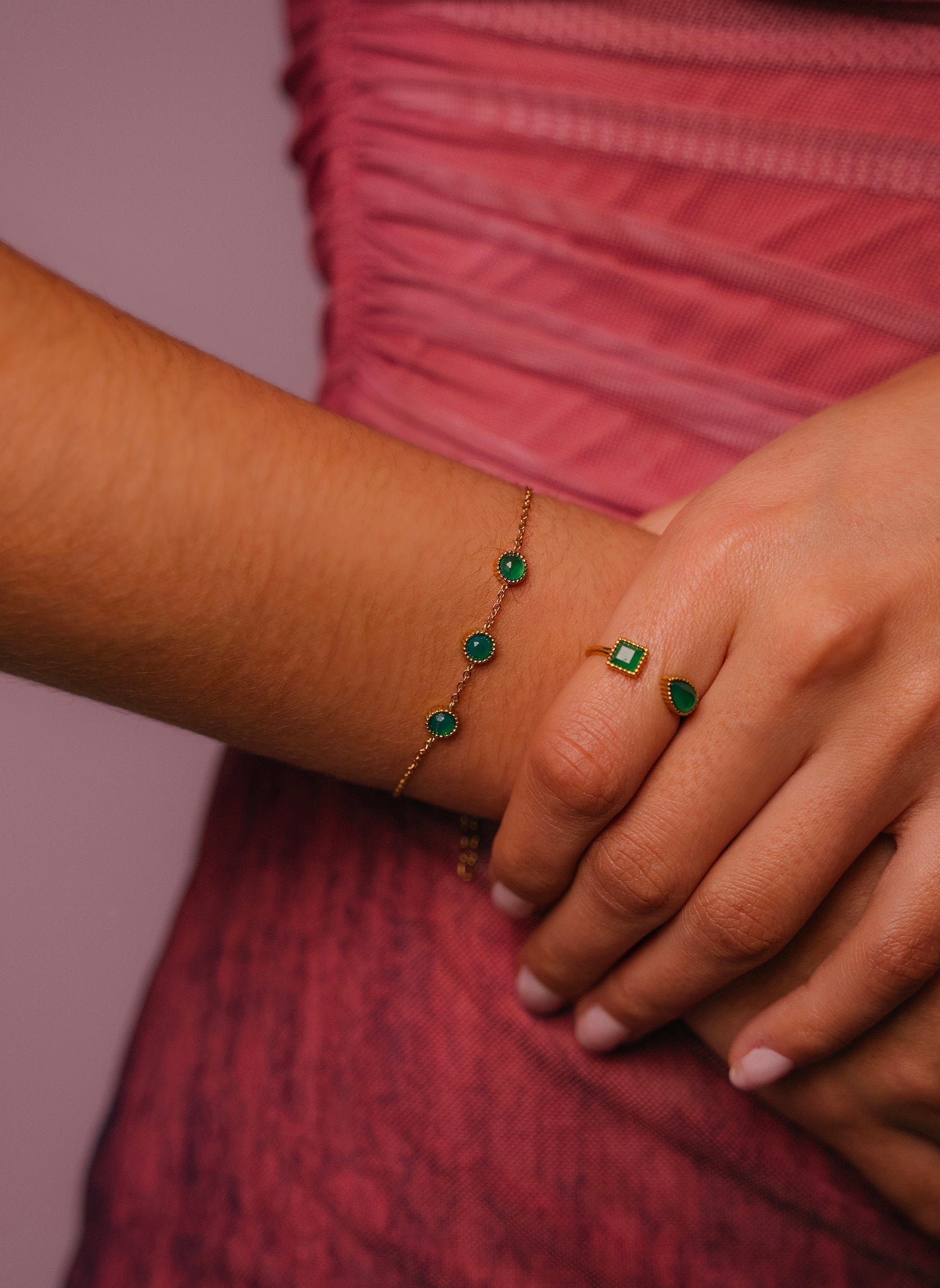 Chain bracelet Agape AEC Paris Green