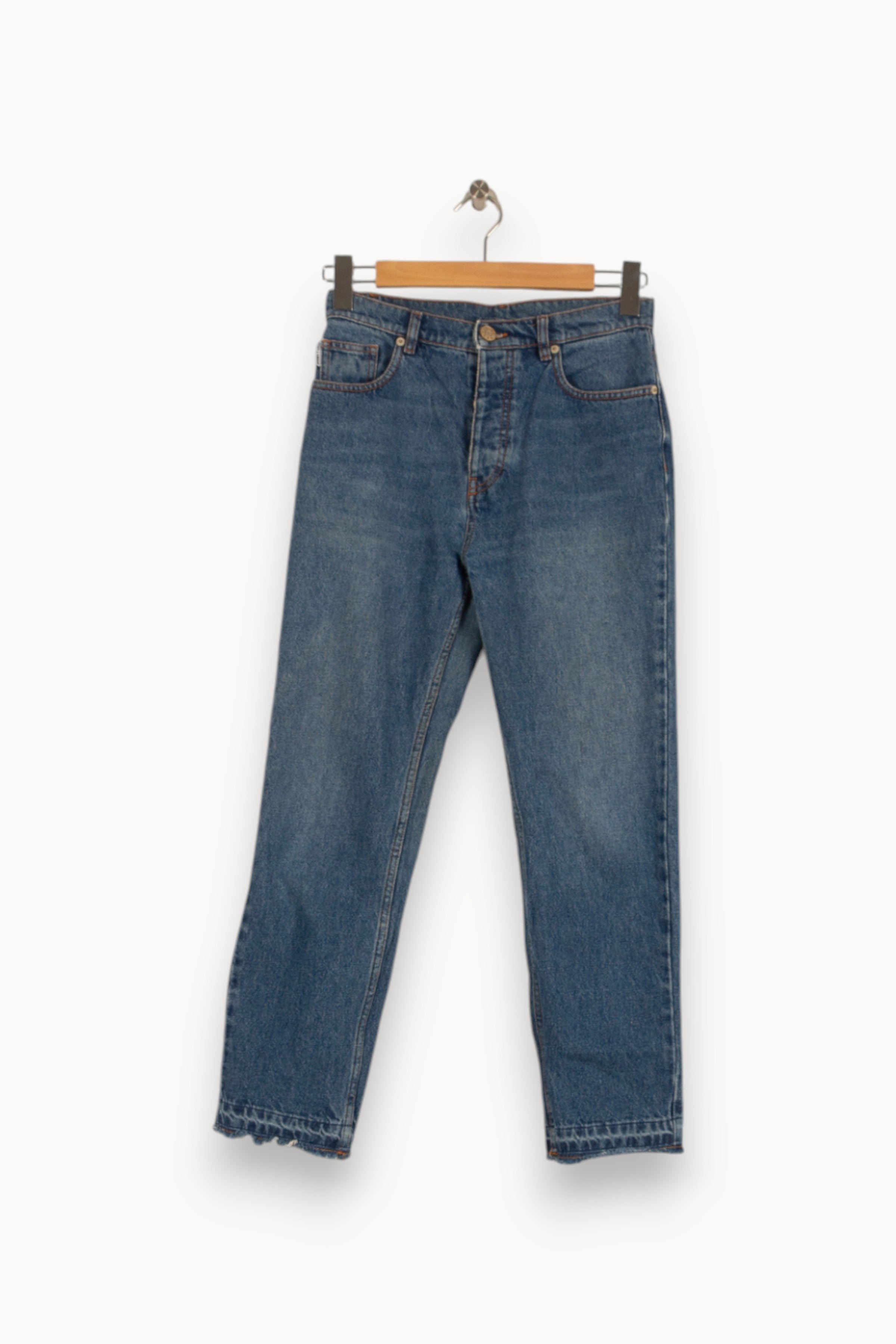 Cropped slim jeans with studs BIMBA Y LOLA - Seconde main Blue