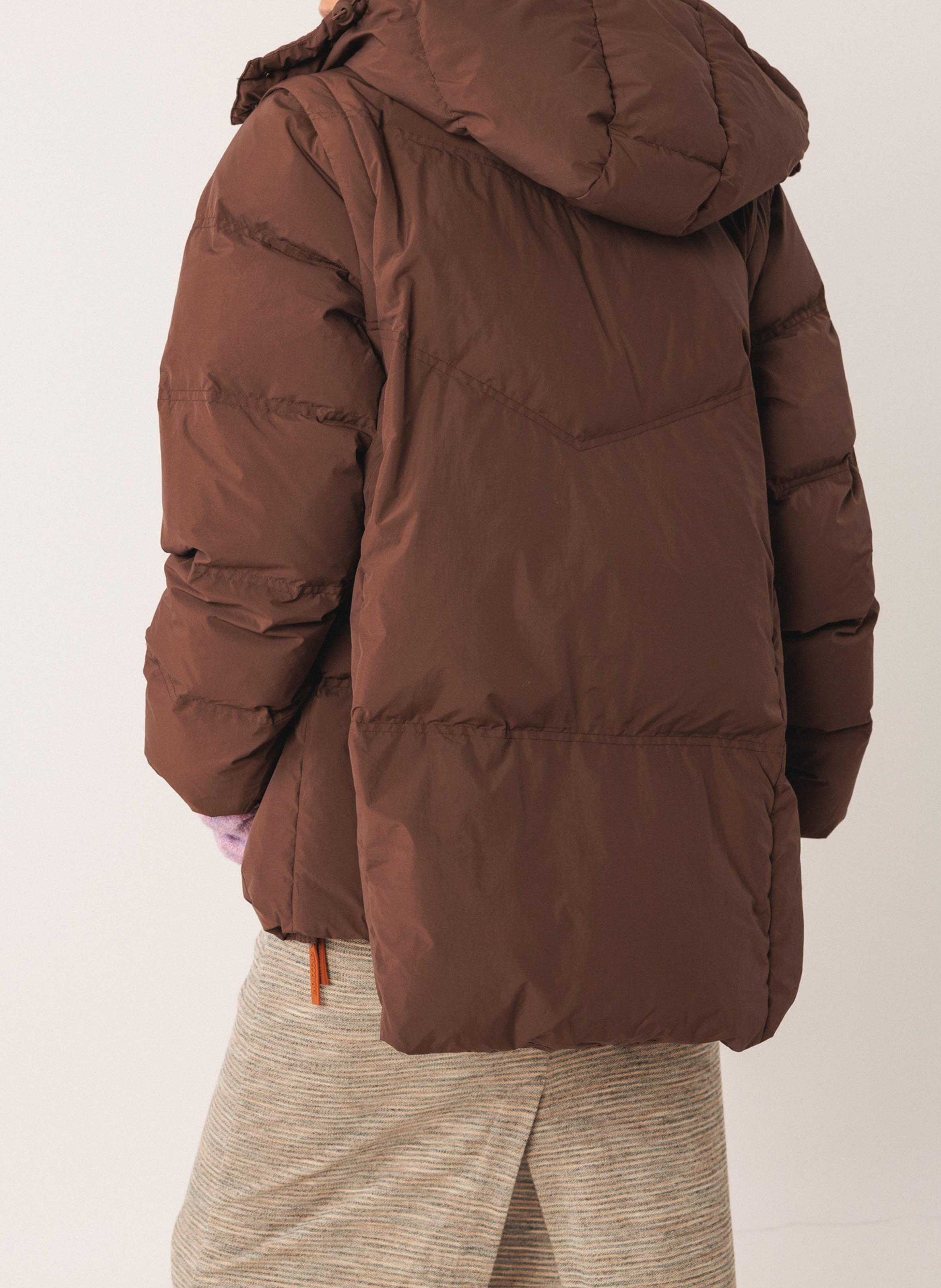 Daunenjacke mit Stehkragen INDI & COLD Braun