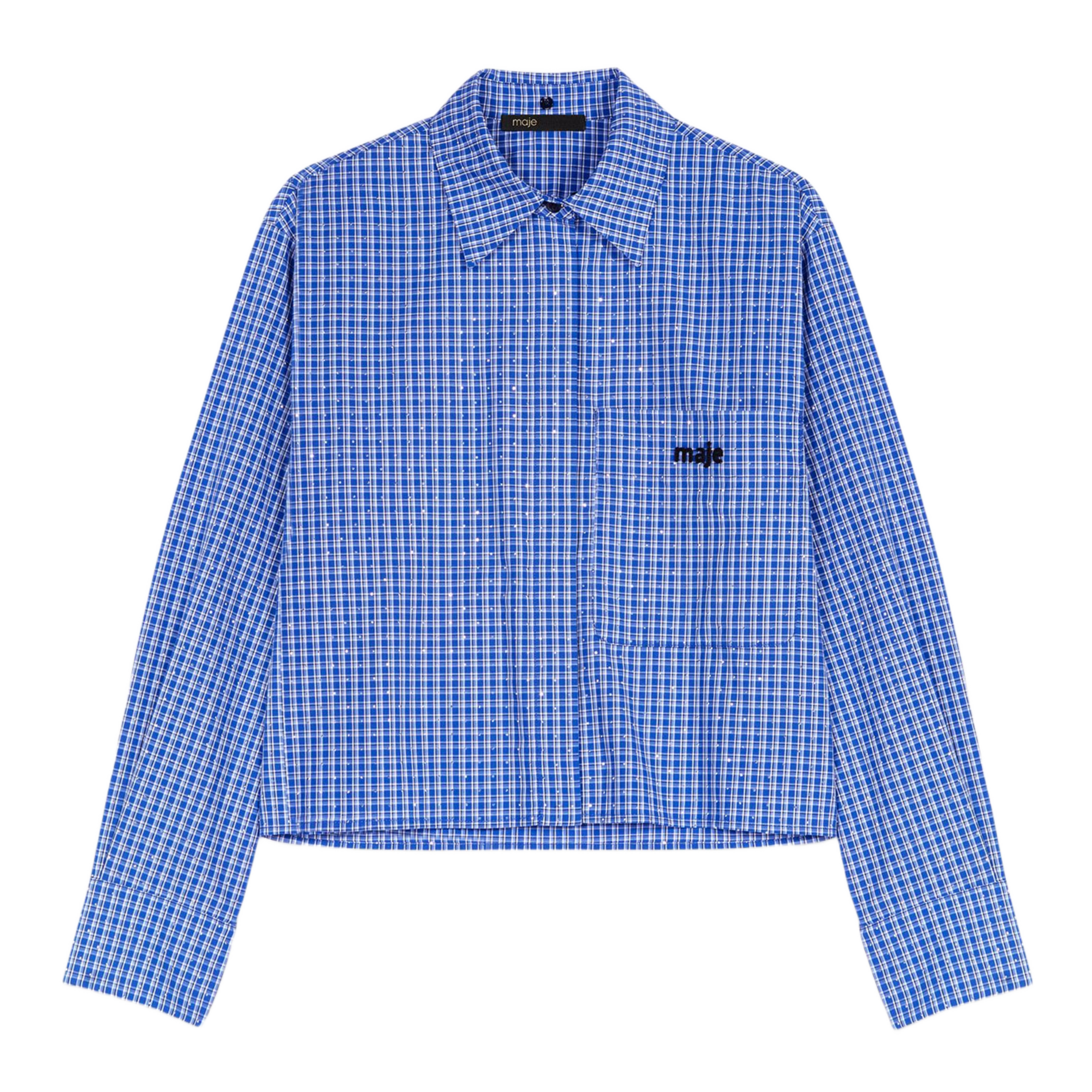 Chemise col classique en coton MAJE Bleu