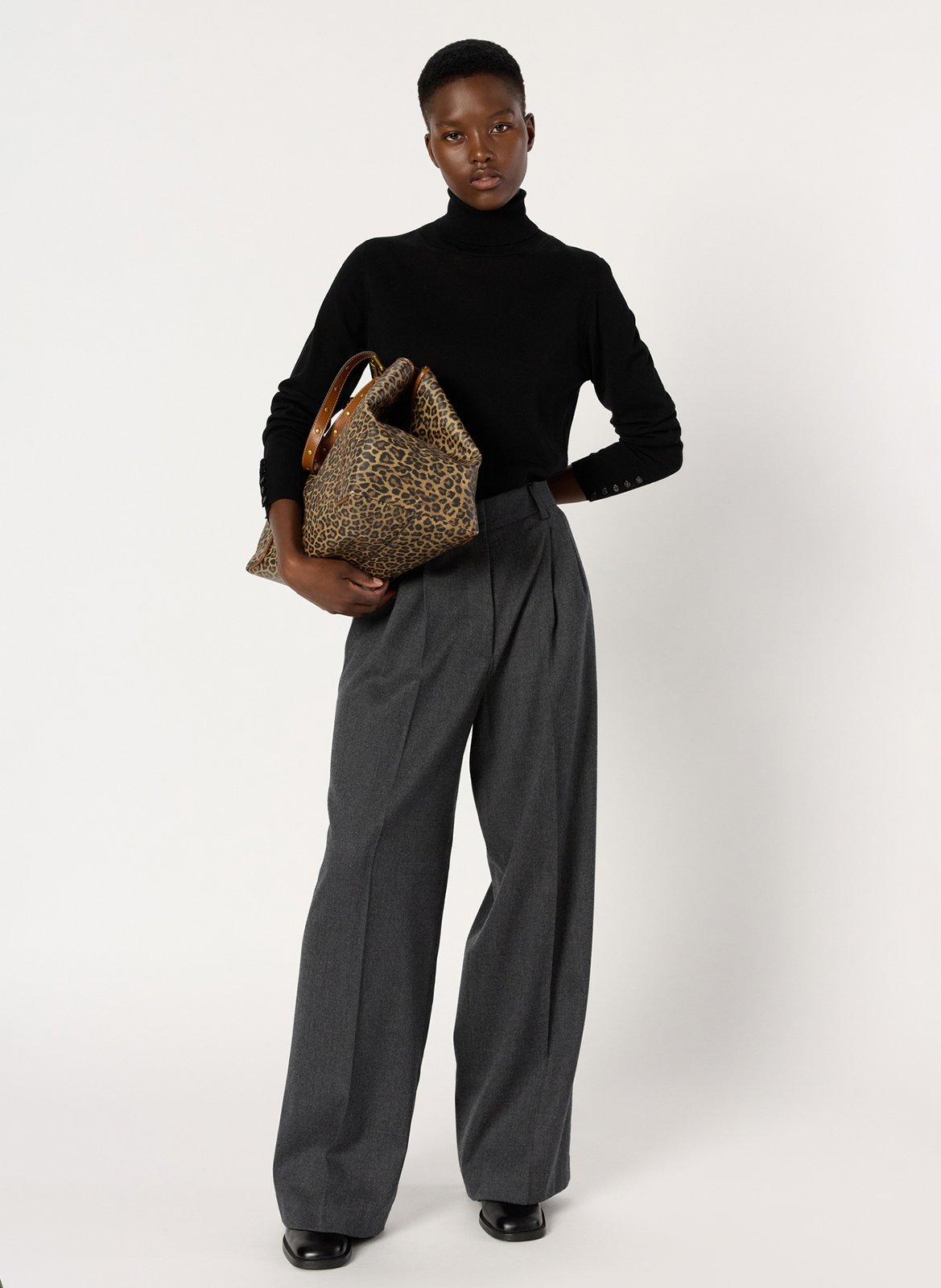 Declic wool-blend loose-fit trousers GERARD DAREL Grey