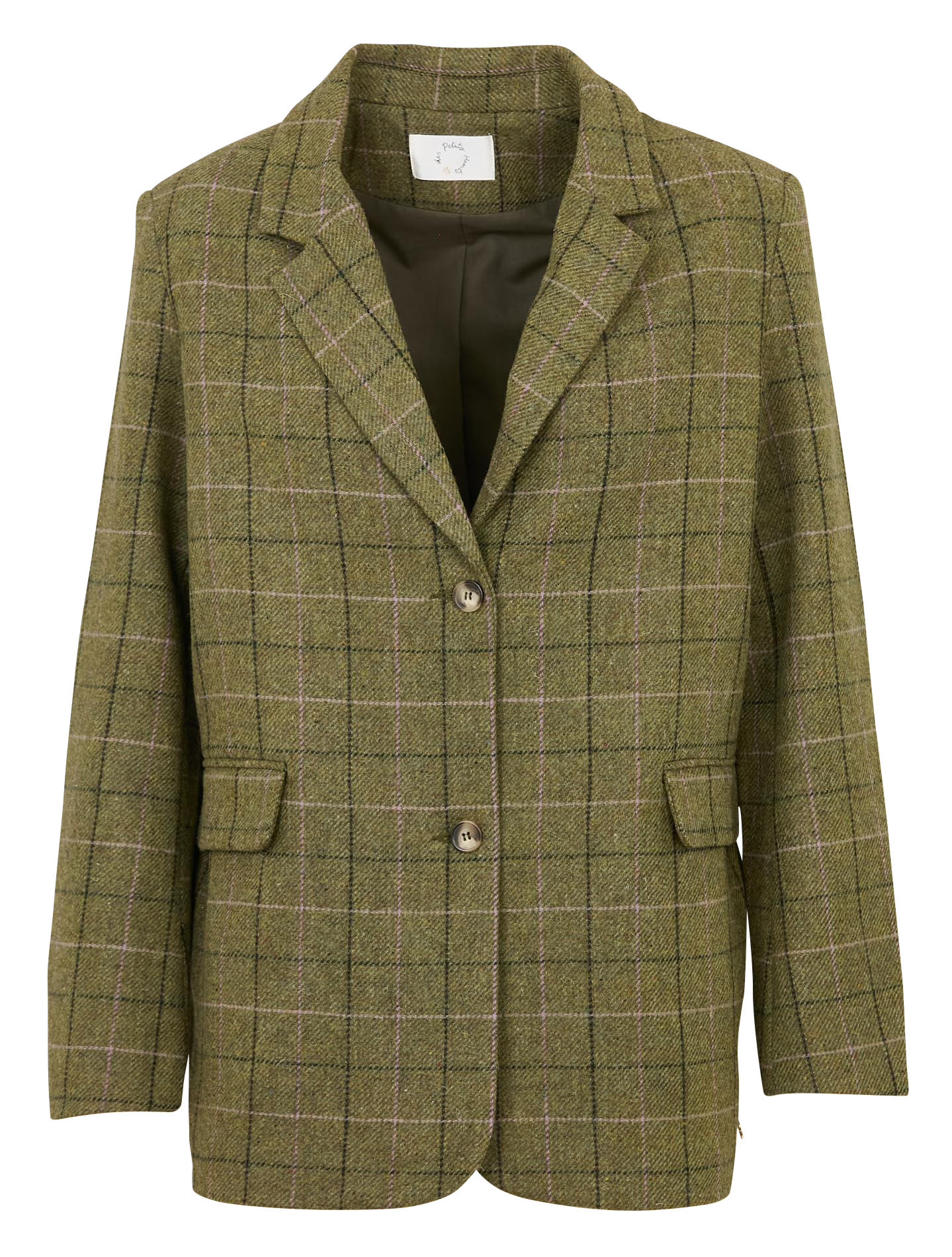 Checked wool blazer DES PETITS HAUTS Green