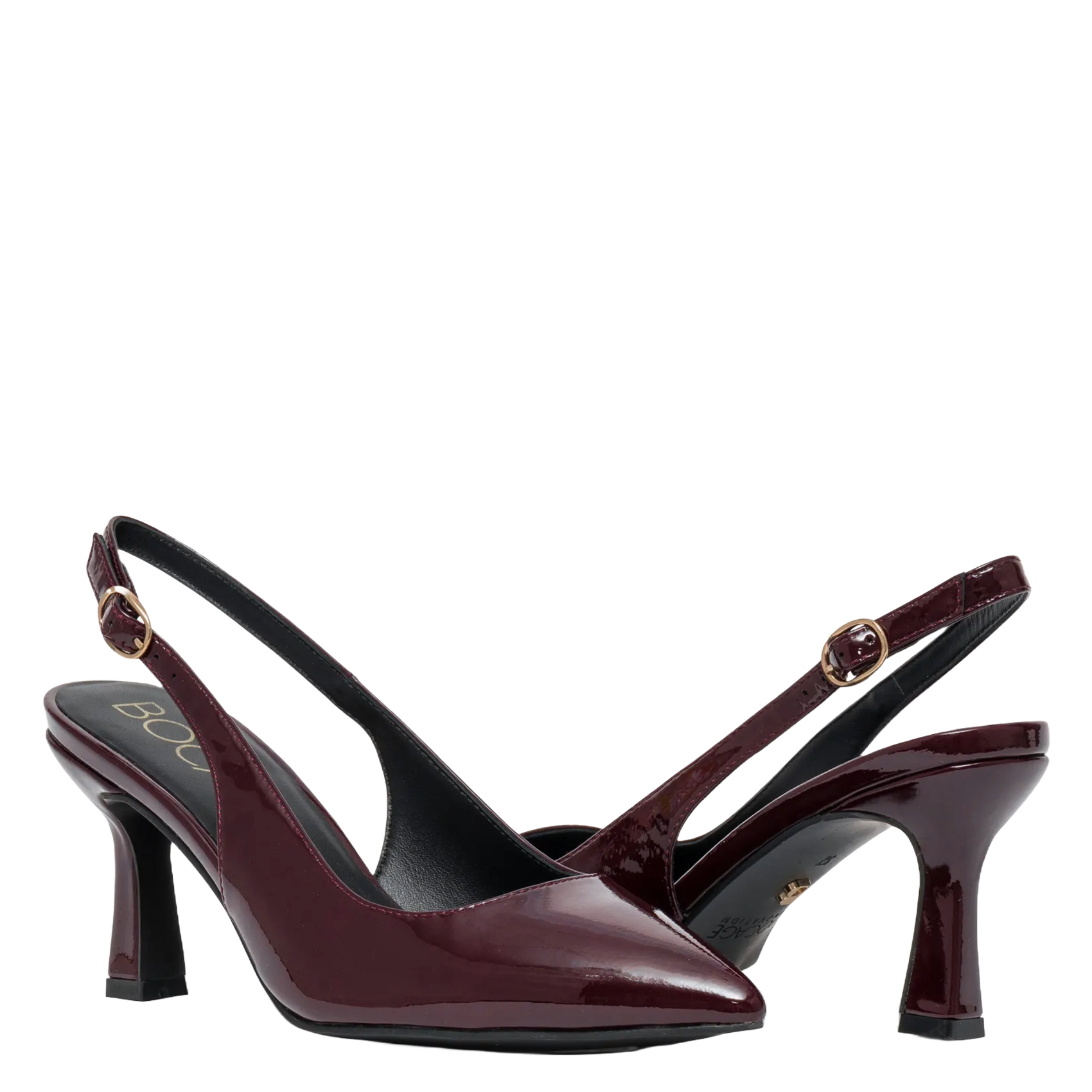 Heeled leather pumps BOCAGE Plums