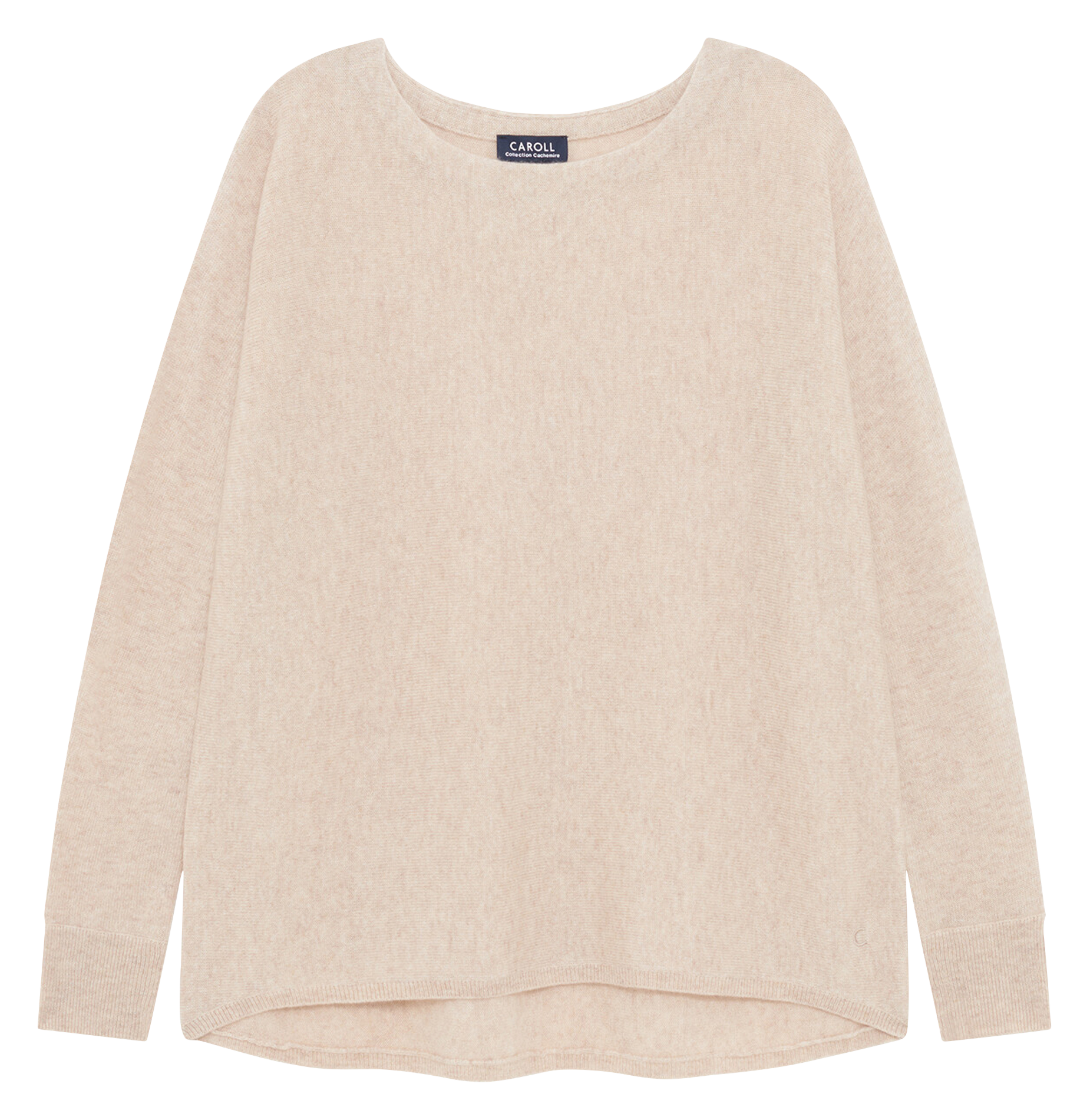 Pull col rond ample en cachemire CAROLL Gris
