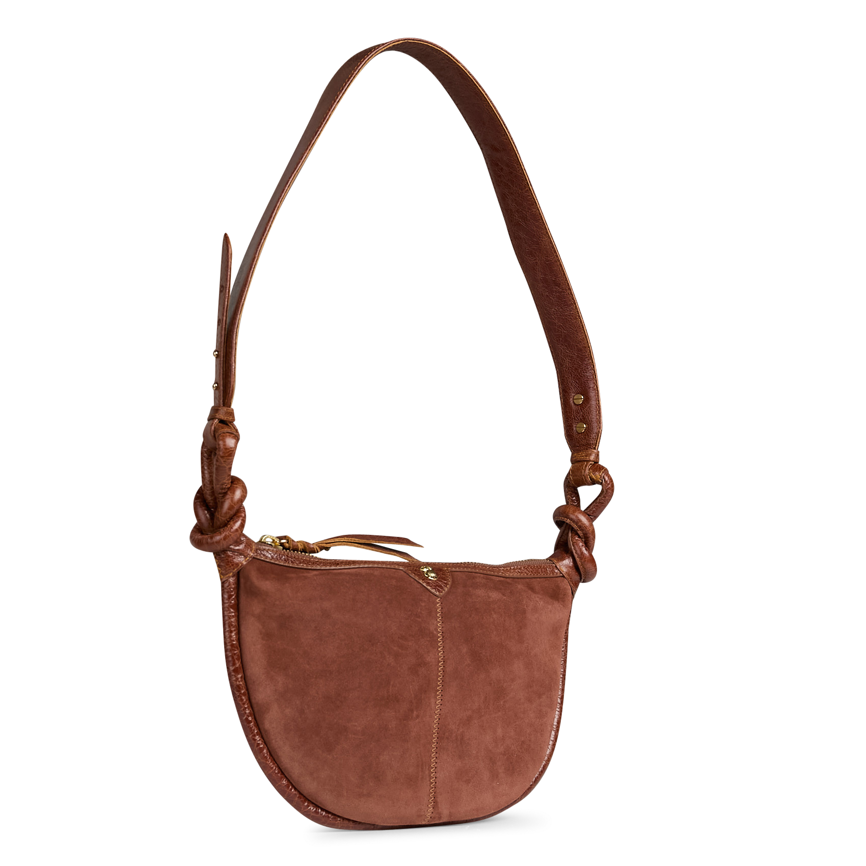 Sac bandoulière en cuir mélangé CLARIS VIROT Marron