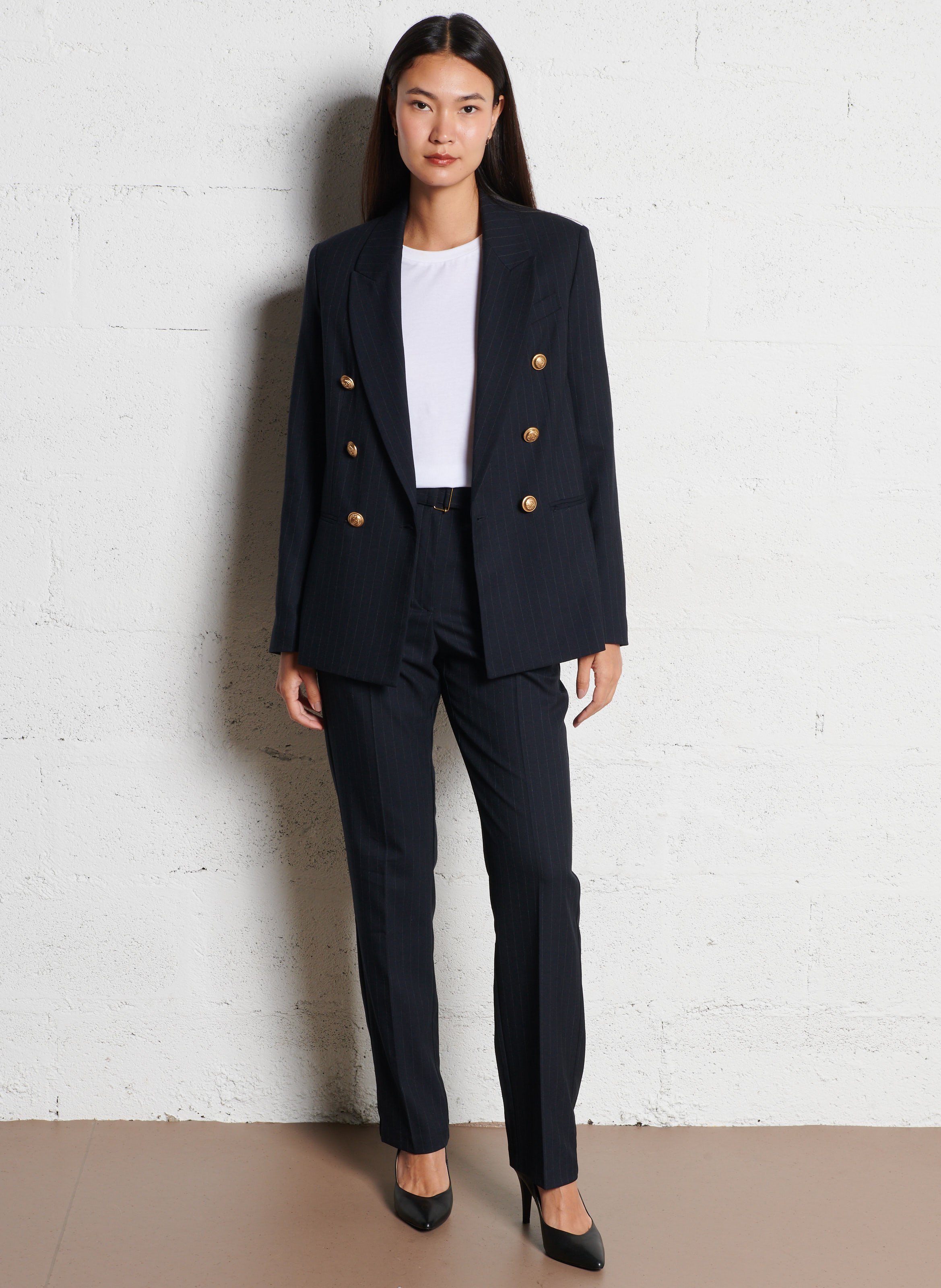 Striped tailored trousers IKKS Blue