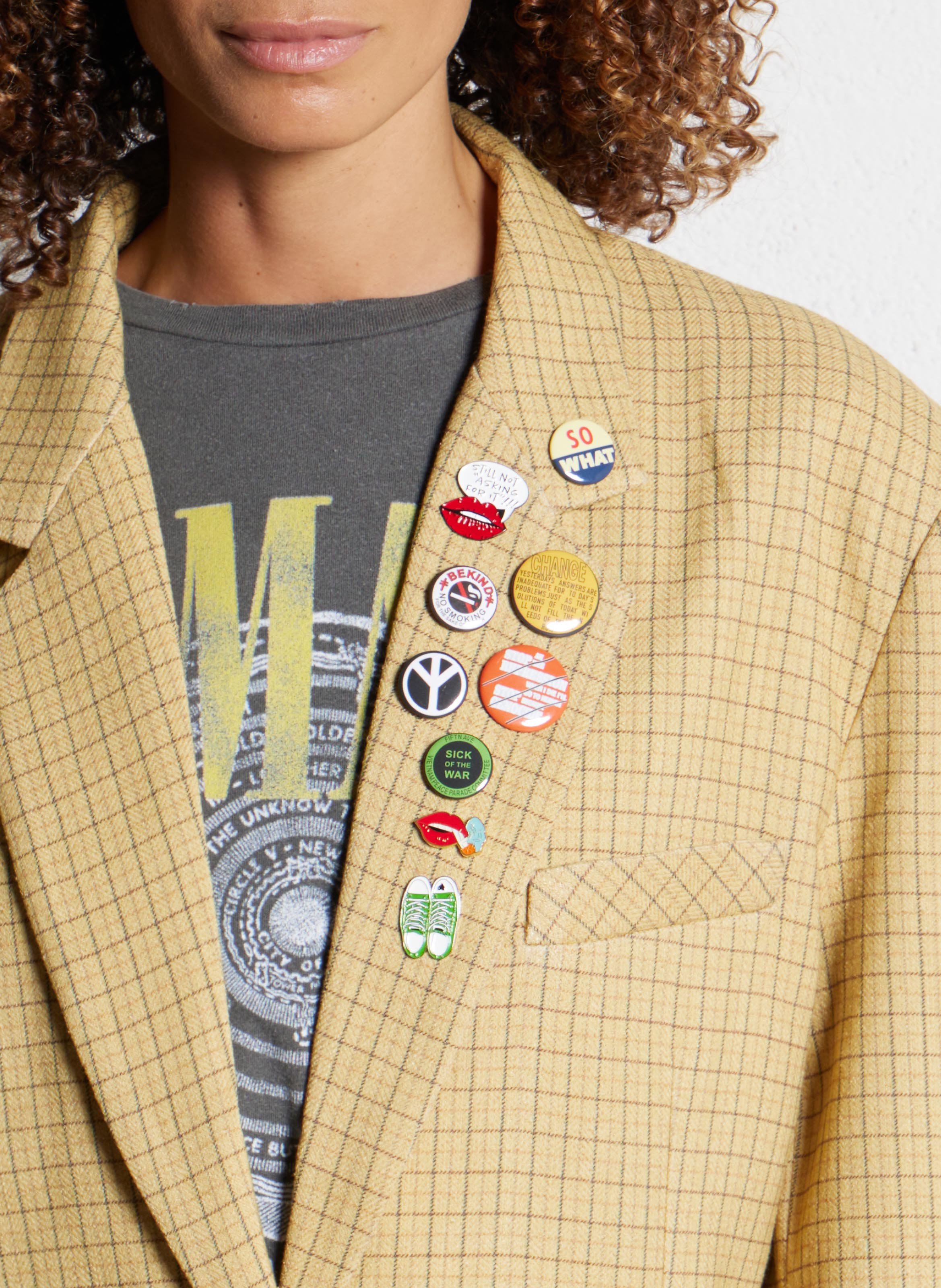 Veste tailleur ample à carreaux  MES DEMOISELLES Jaune