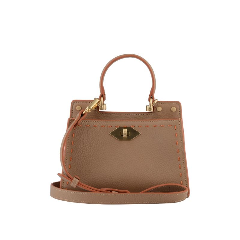 Handbag - cowhide leather POURCHET Brown