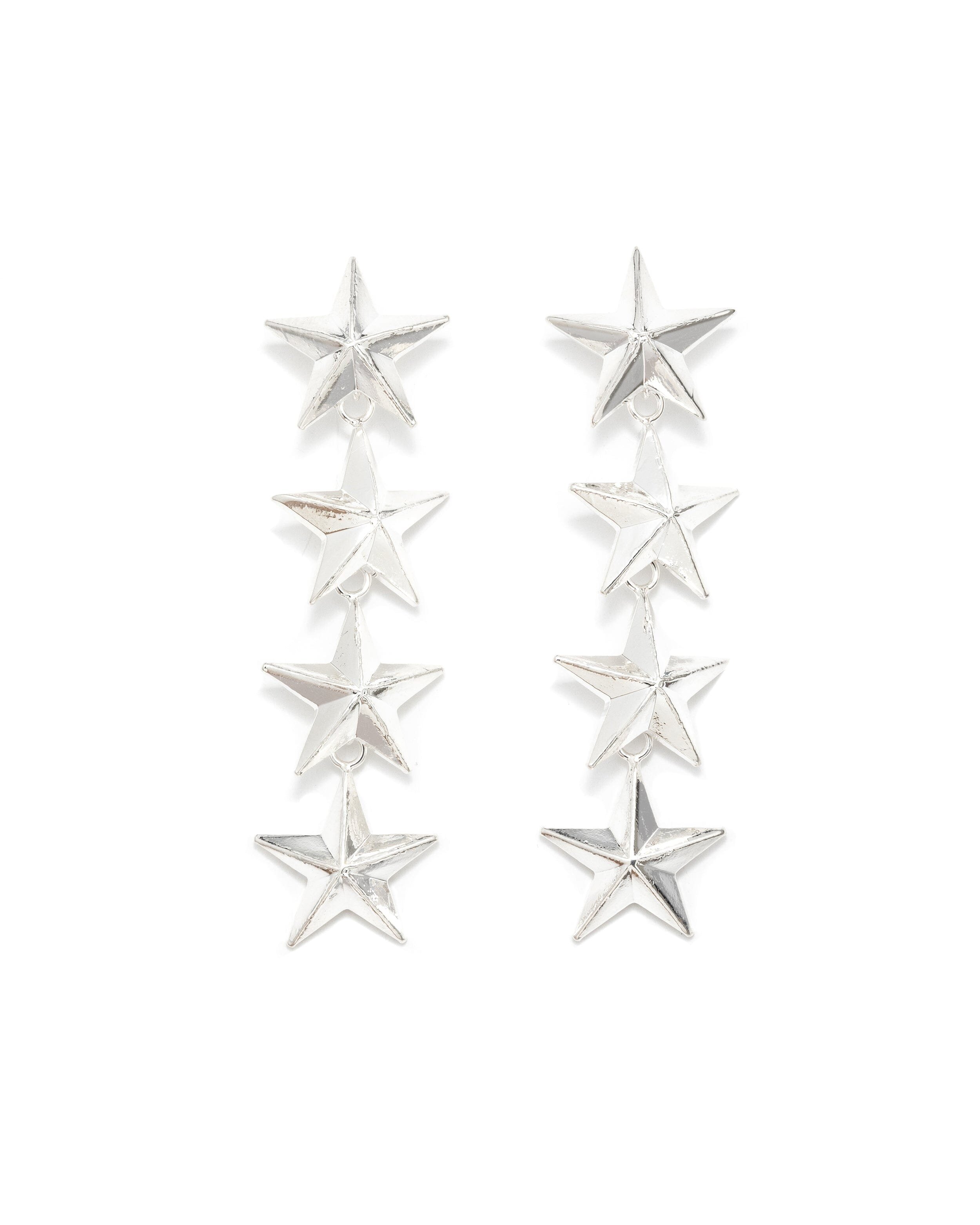 Dangling star gold-plated stud earrings MONSIEUR SIMONE Silver