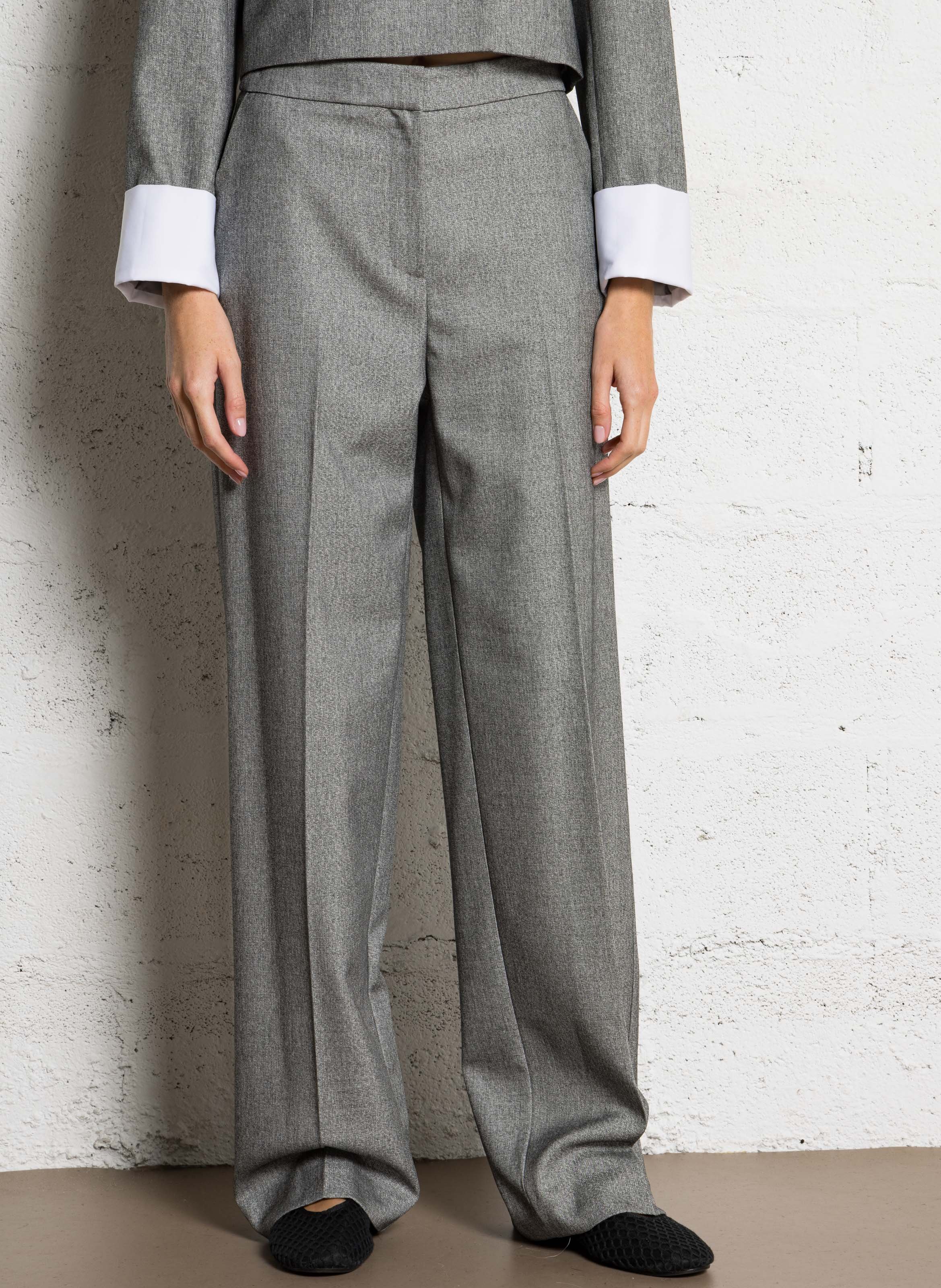 Pantalon droit taille haute IMPERIAL Gris