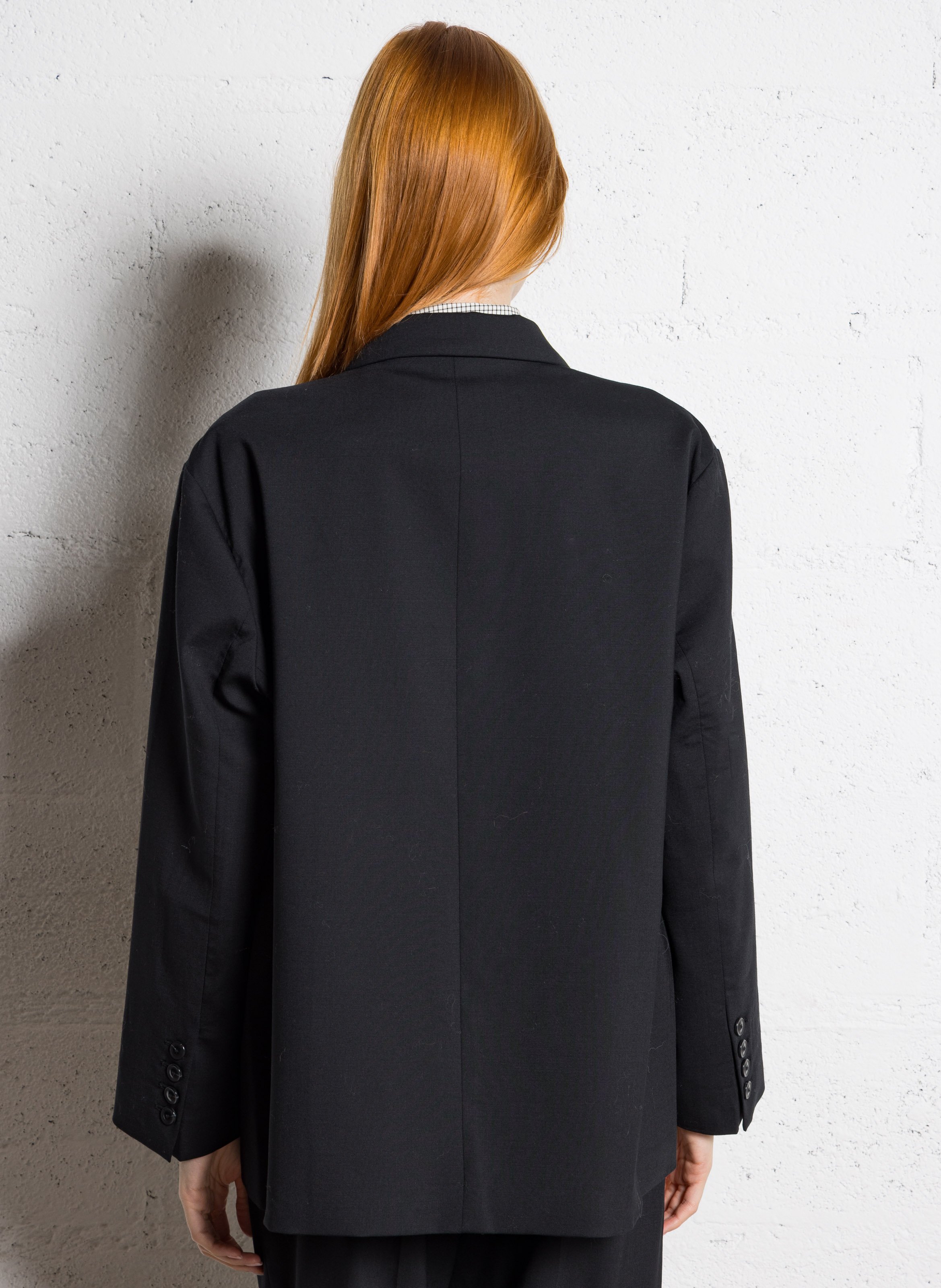 Cotton- and linen-blend loose-fit blazer BELLEPIECE Black