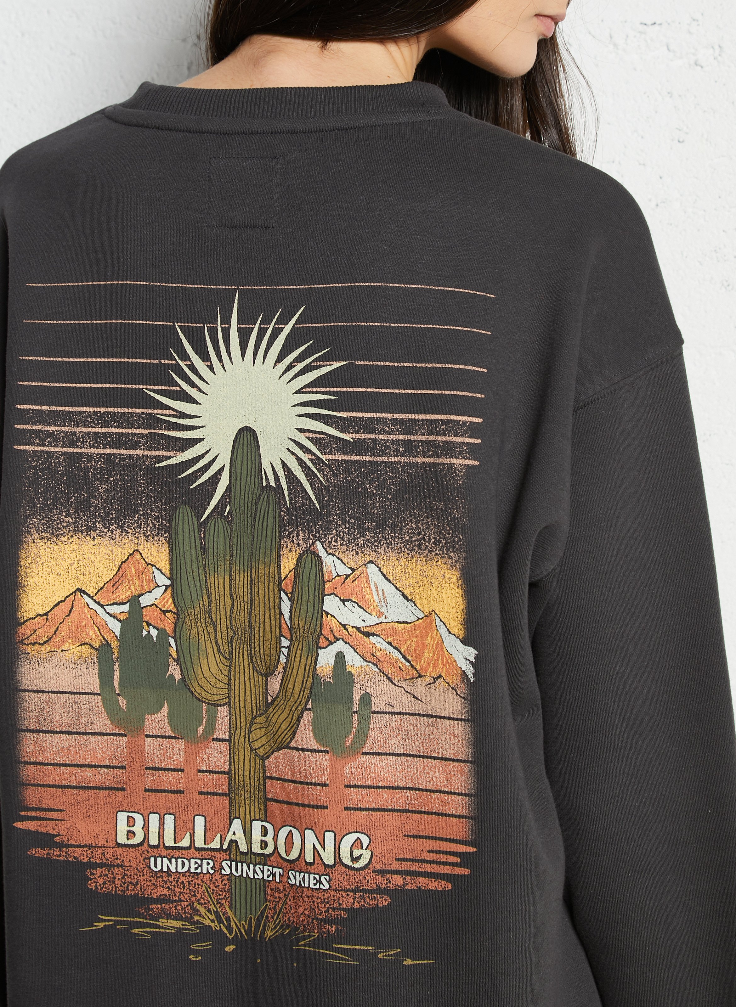 Sweat col rond en coton mélangé BILLABONG Noir