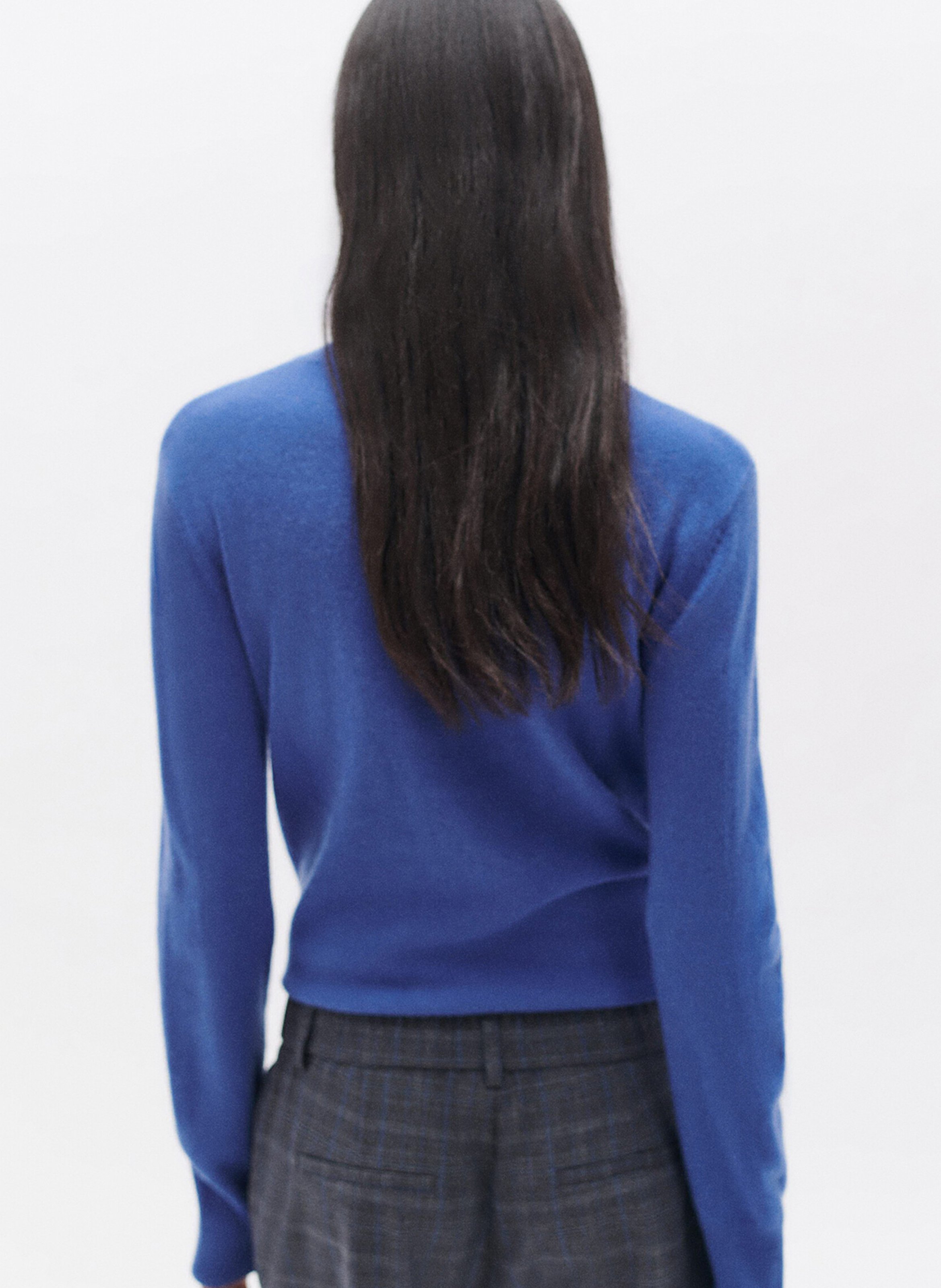 Cashmere straight-cut turtleneck sweater CAROLL Blue