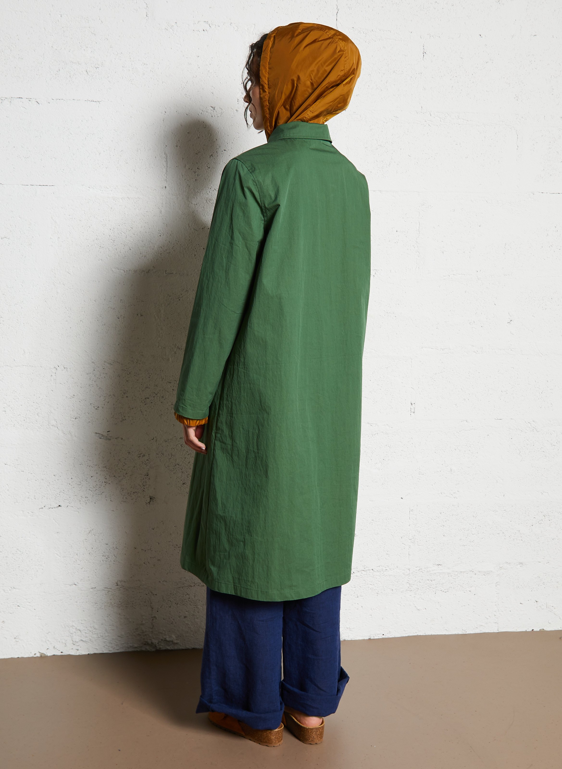 Trenchcoat met capuchon - katoenblend NICE THINGS Kaki