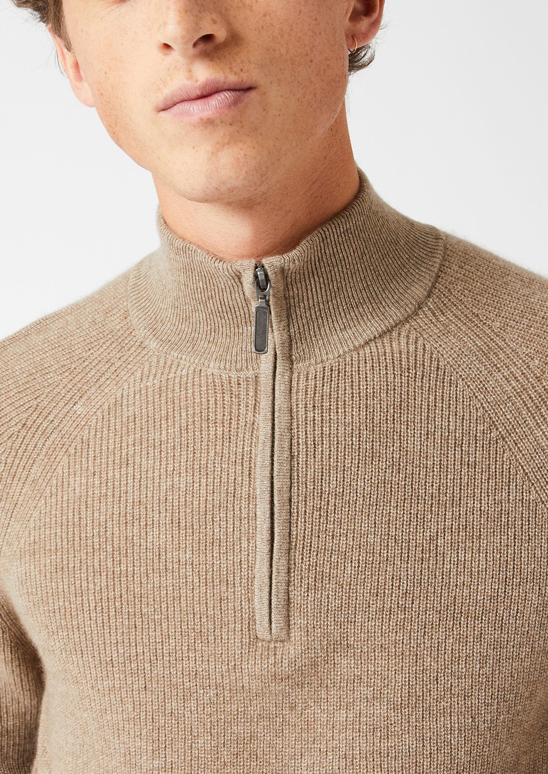 Pull camionneur à côtes en cachemire 4 fils RODIER Marron