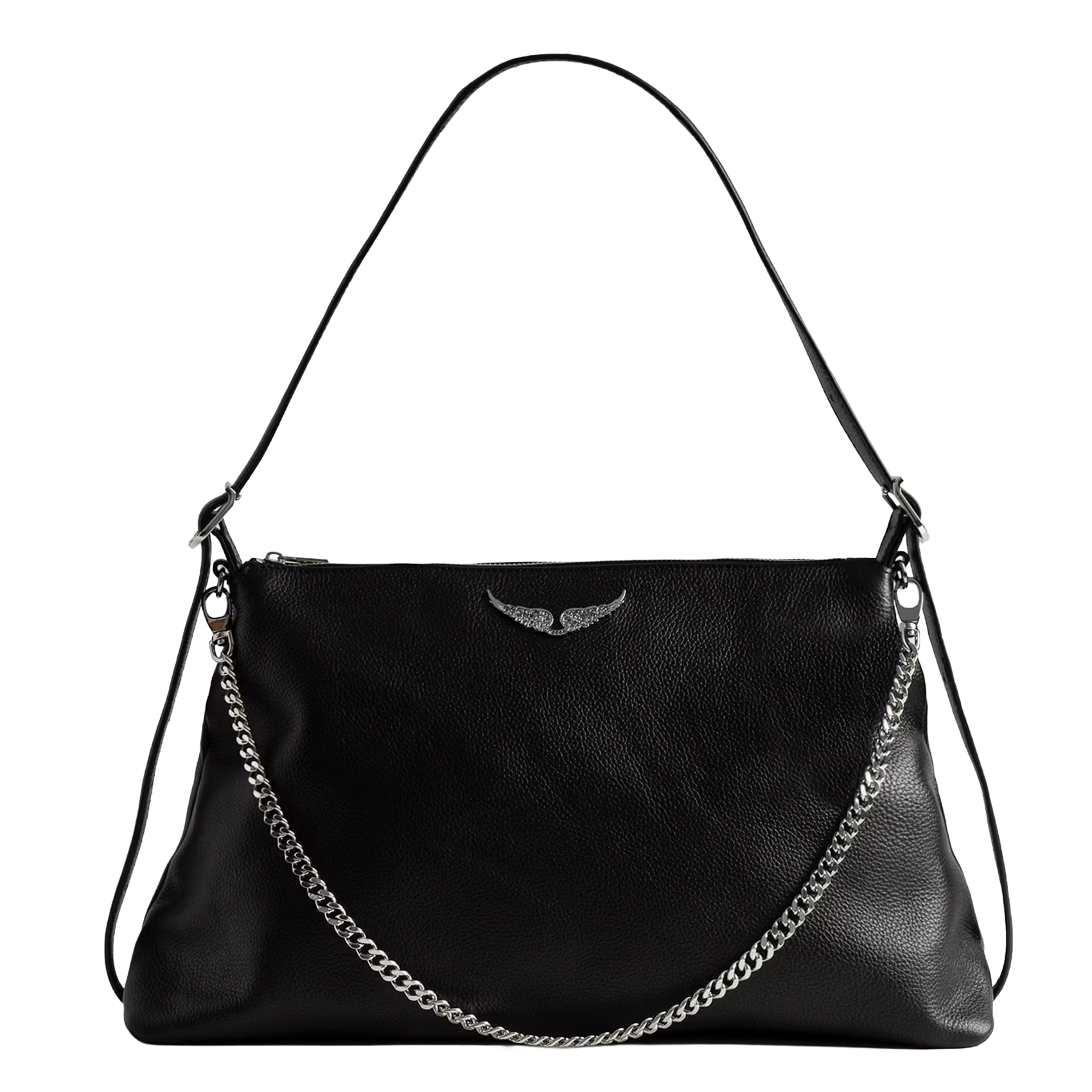 Grained leather shoulder bag ZADIG&VOLTAIRE White