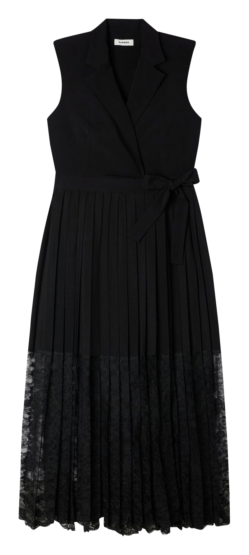 Robe midi col tailleur SANDRO Noir