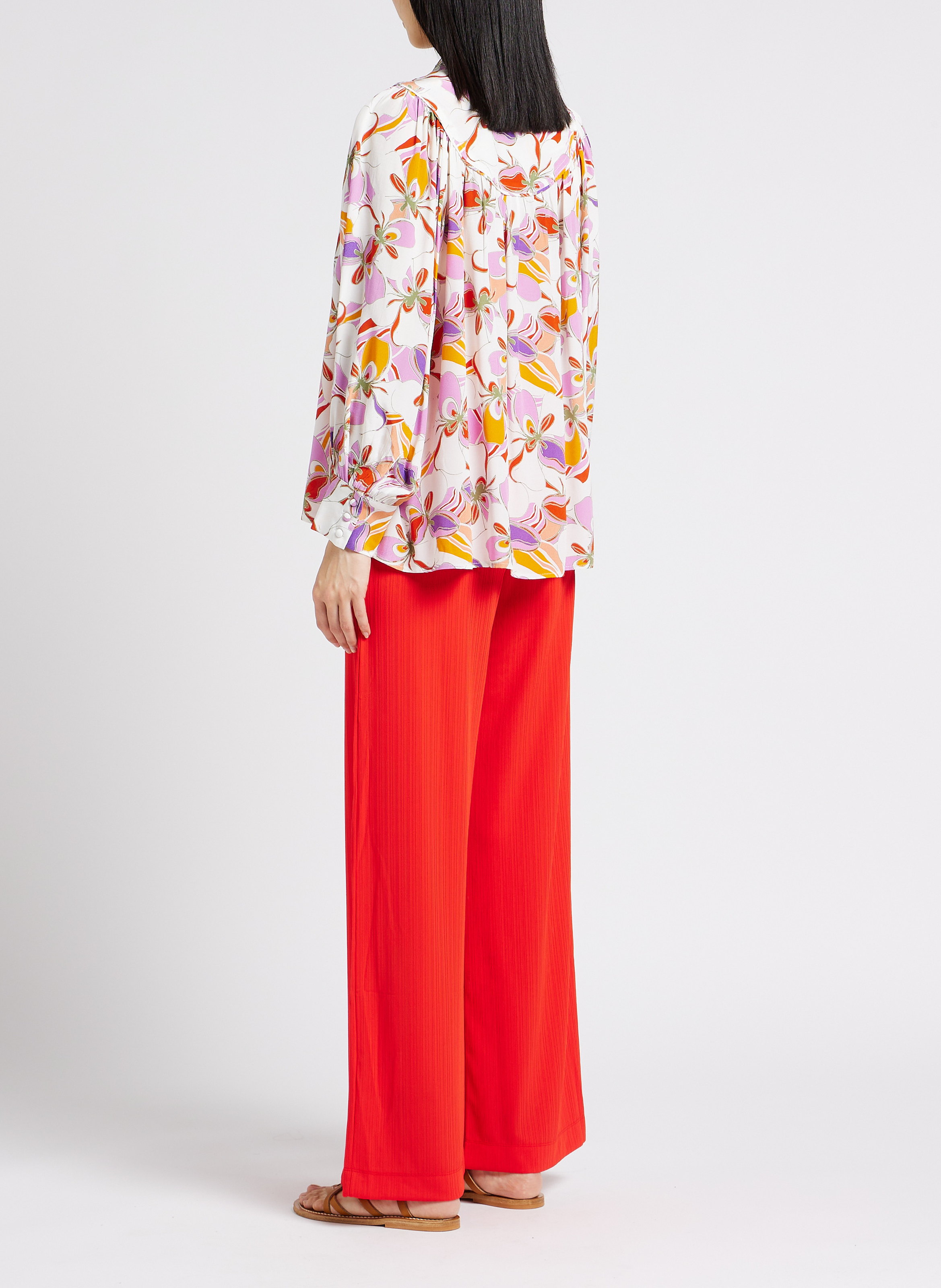 Wijde broek met plooien MAX MARA LEISURE Oranje