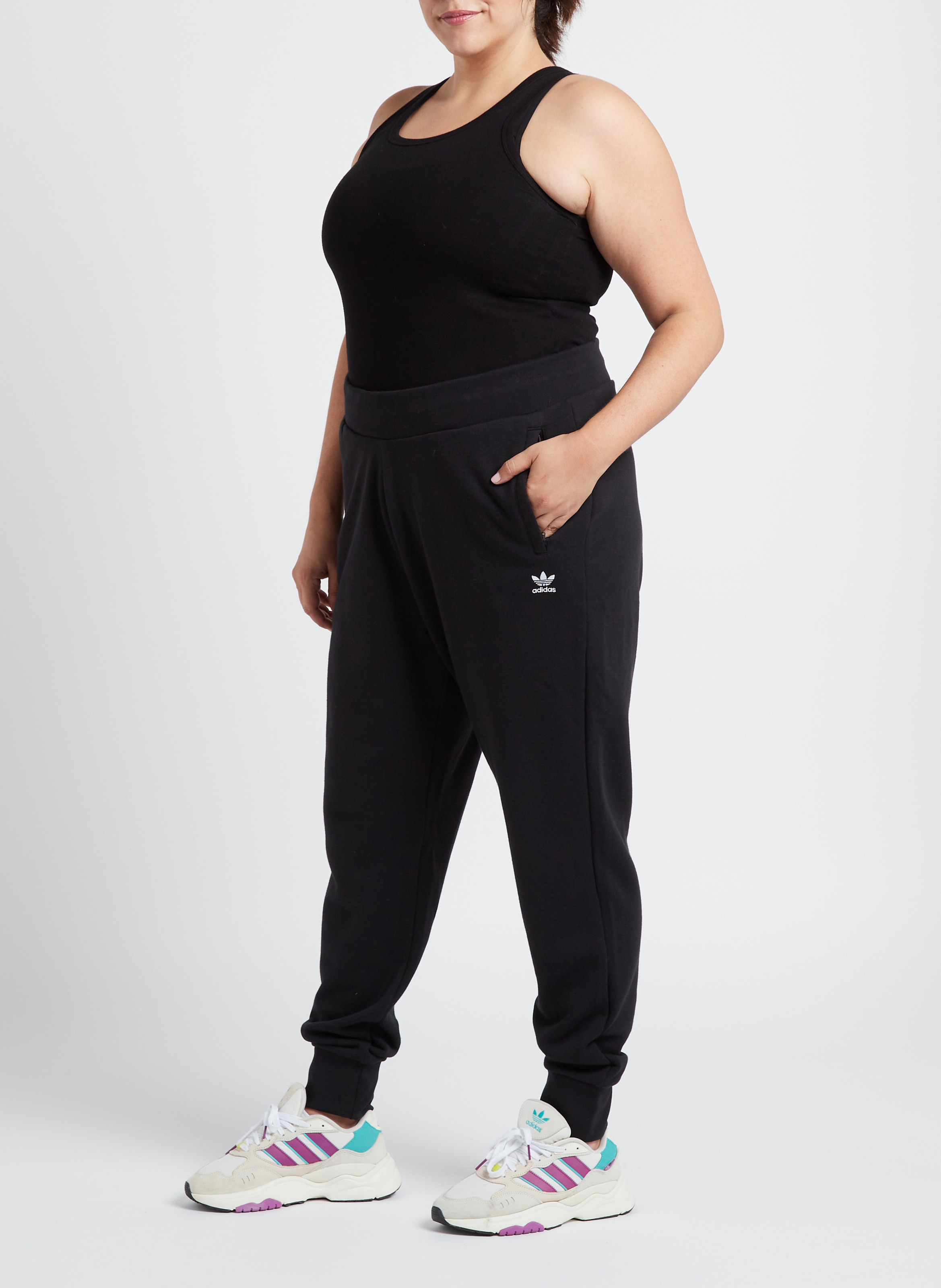 Slim-fit, katoenen joggingbroek ADIDAS Zwart