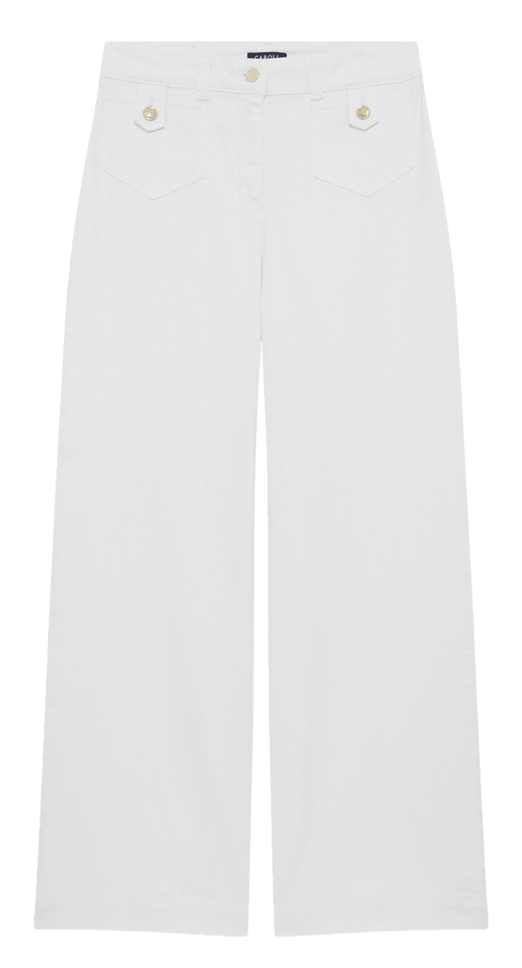 Wijde broek in effen kleur met zakken CAROLL Wit