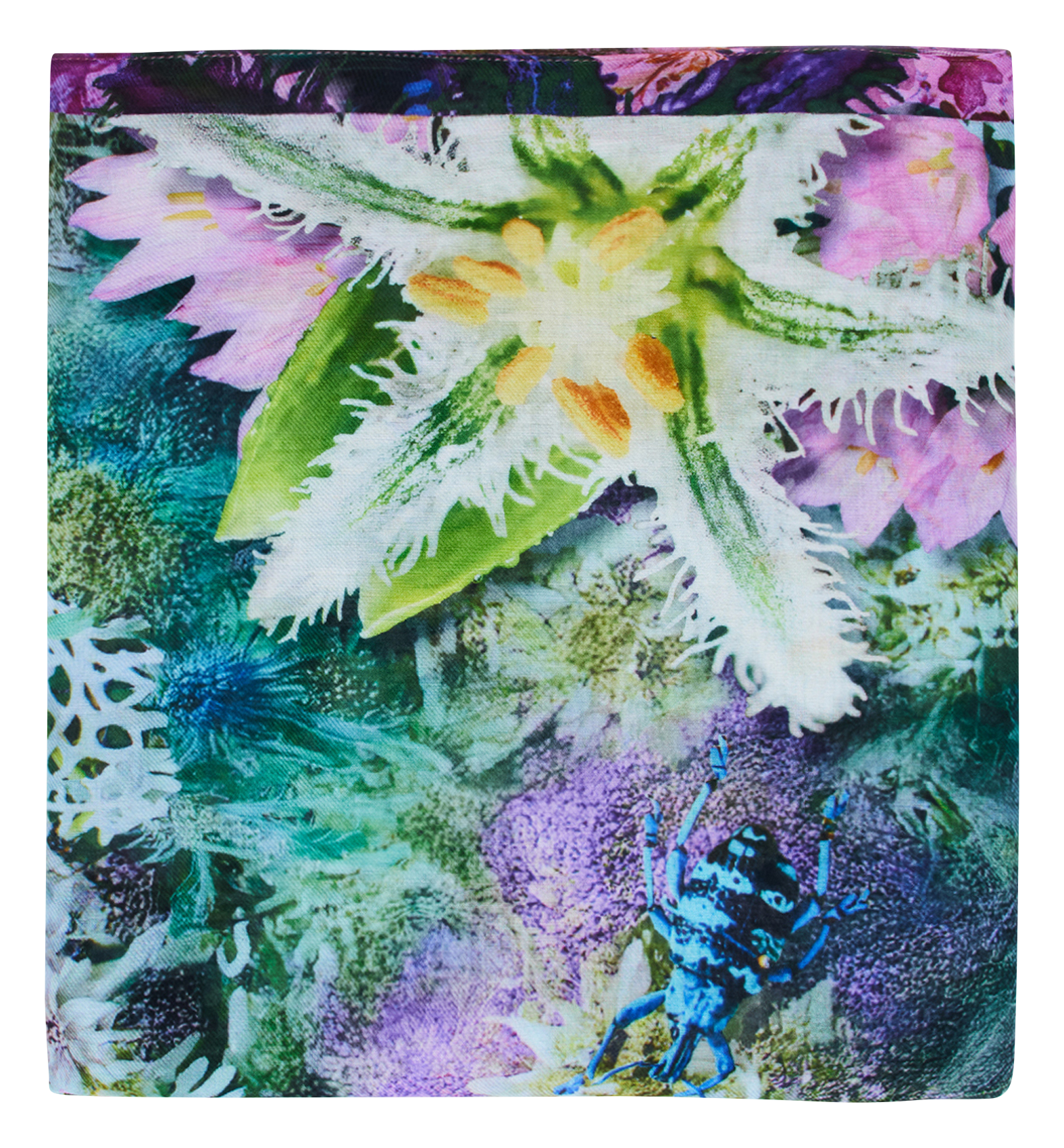 Printed rectangular floaty scarf DESIGUAL Blue