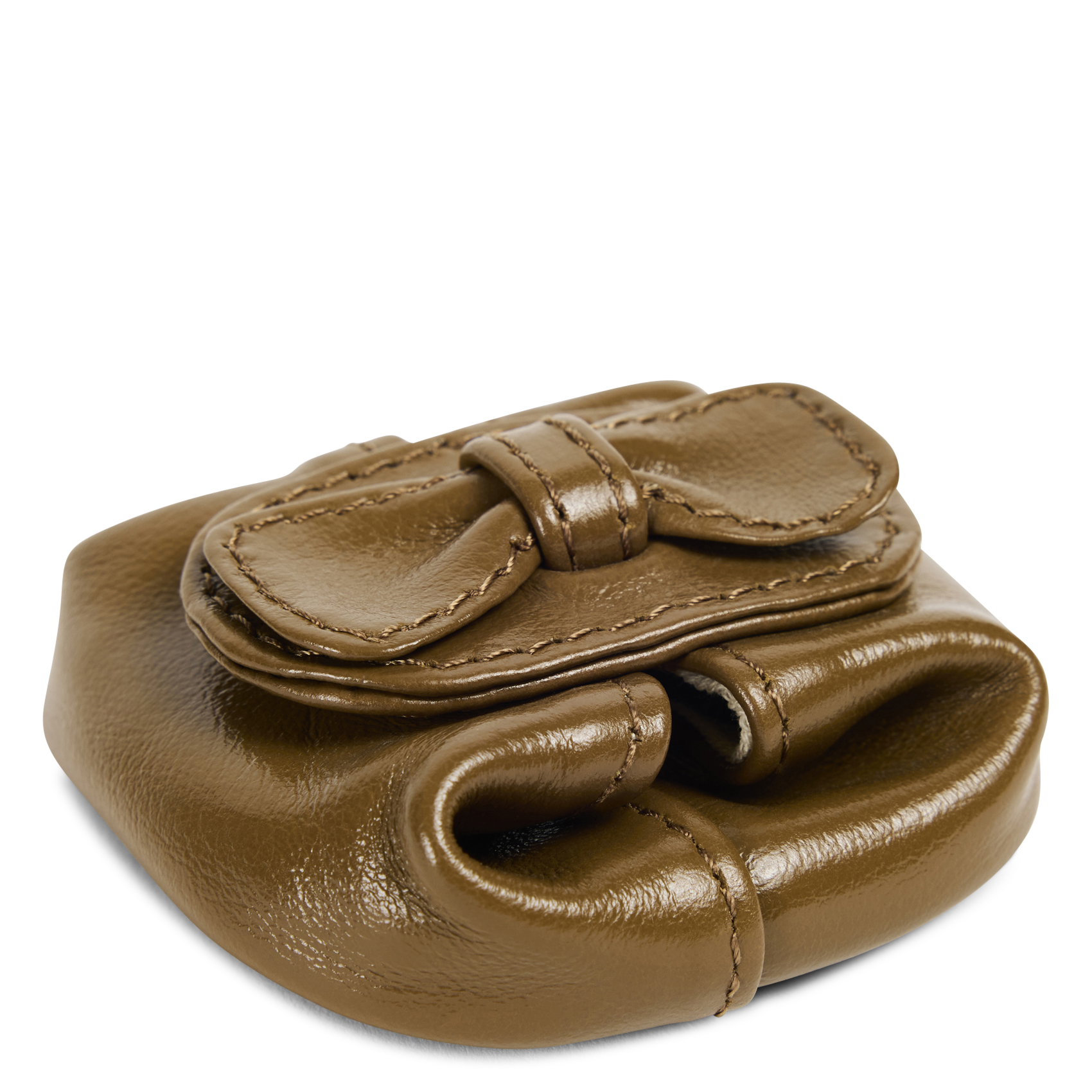 Leren portemonnee met strik NAT & NIN Bruin