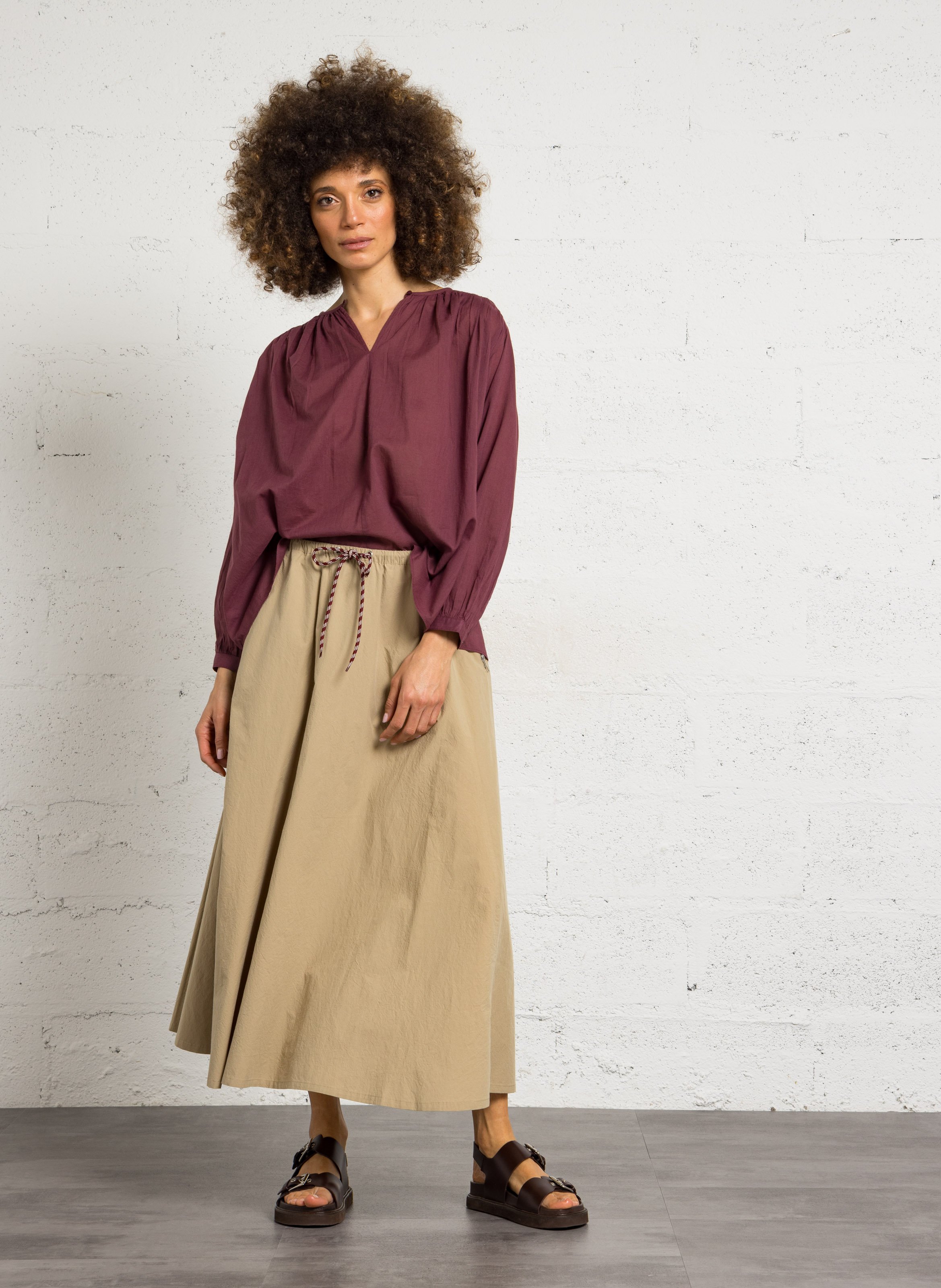 Weite Baumwollbluse SUD EXPRESS Violett