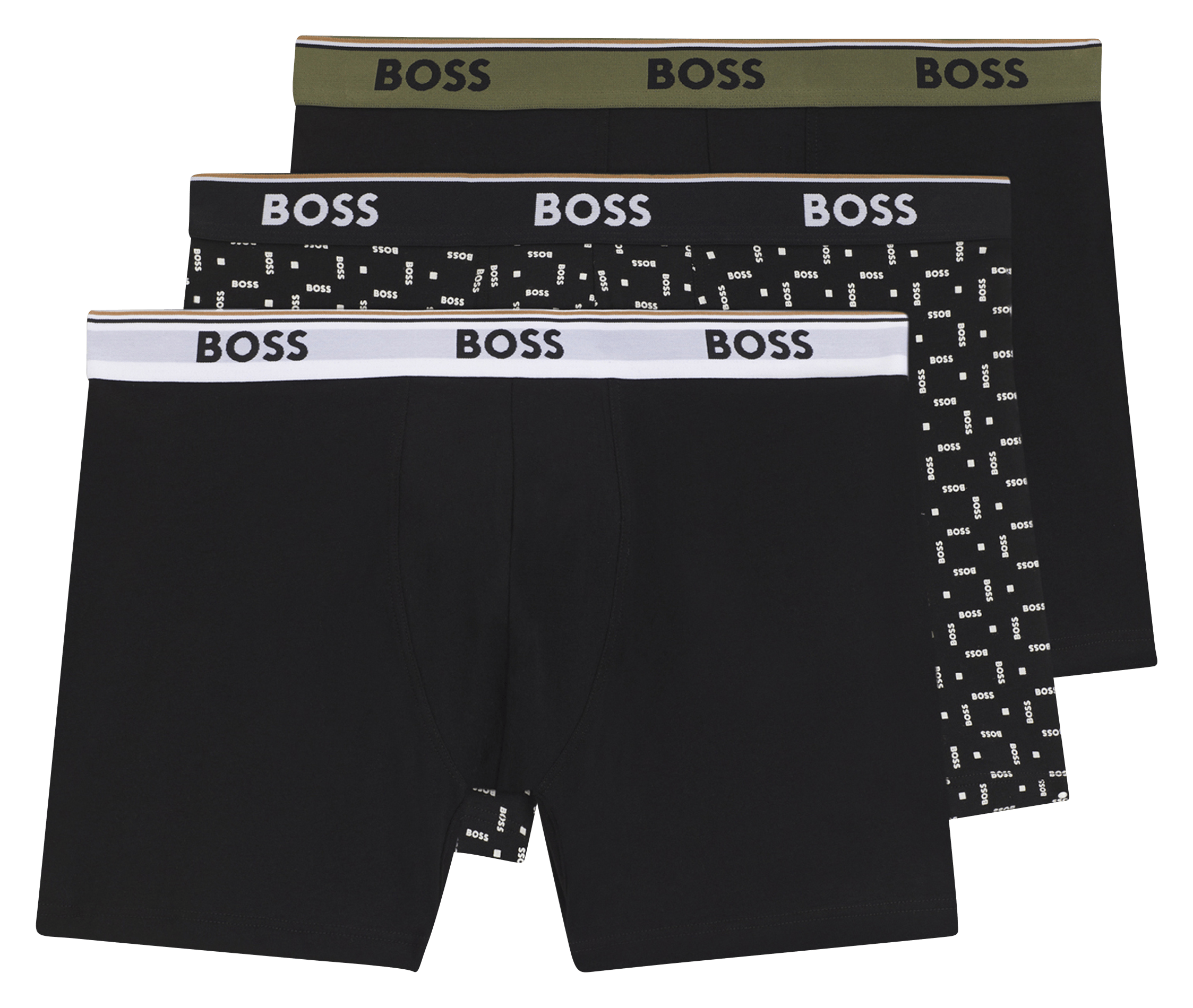 Lot de 3 boxers en coton mélangé BOSS Noir